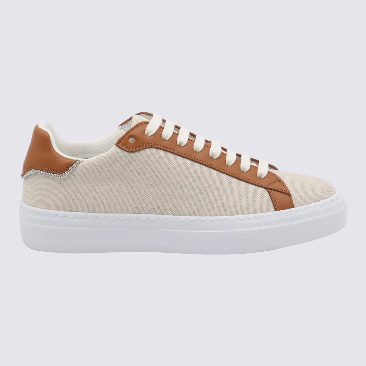 Beige Cotton Sneakers