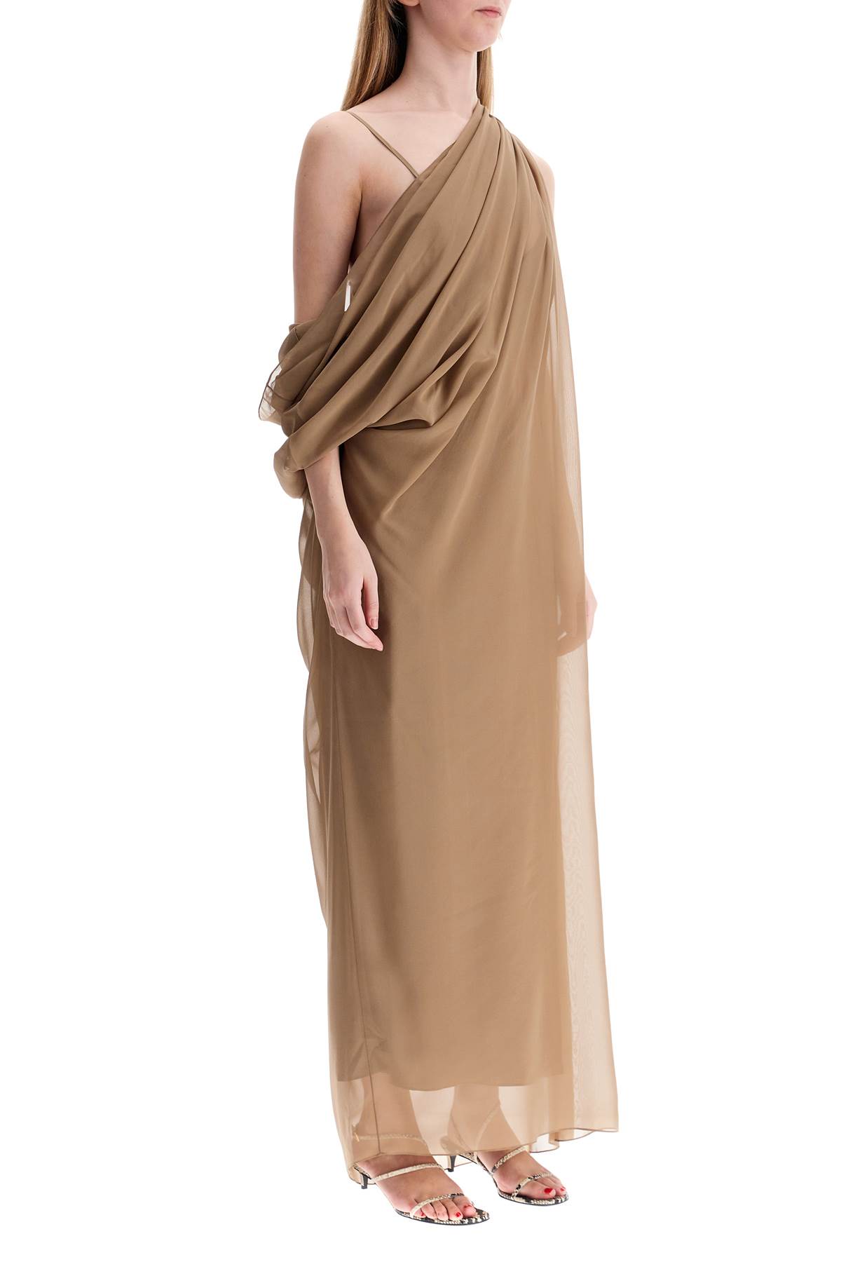 KHAITE TAJ CHIFFON SILK DRESS