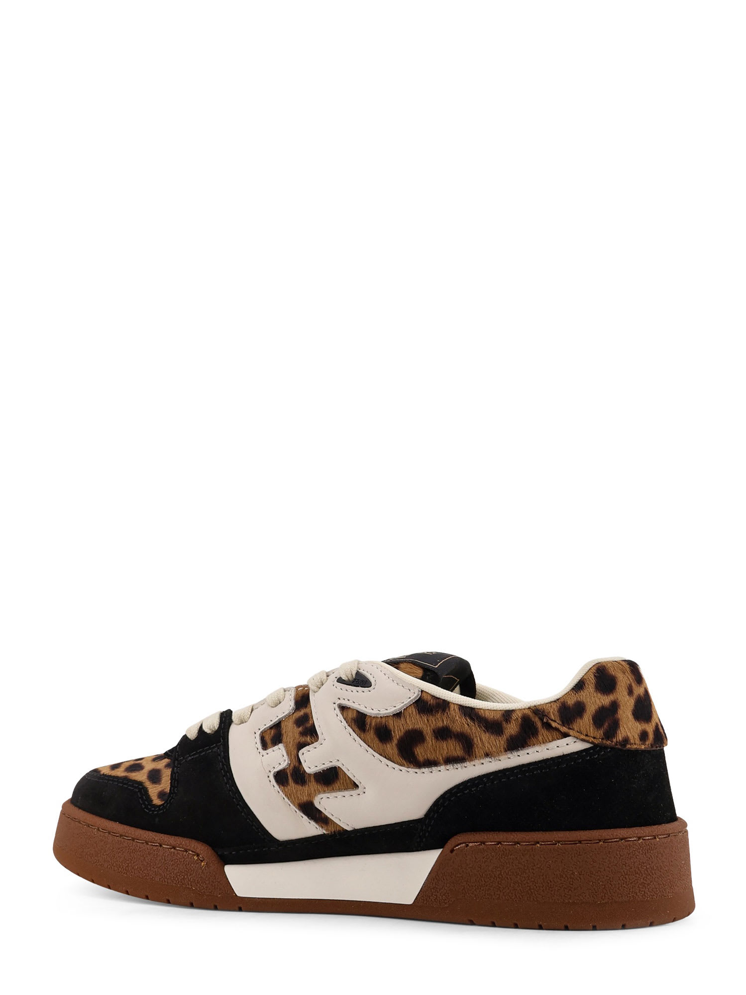 Fendi Low-top Platform In Multicolor Cavallino Calfskin And Suede In Brown