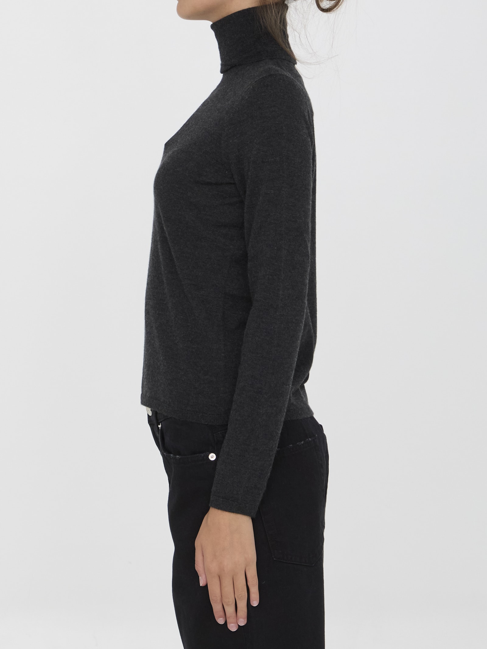 Shop Max Mara Adda Turtleneck Sweater In Grey