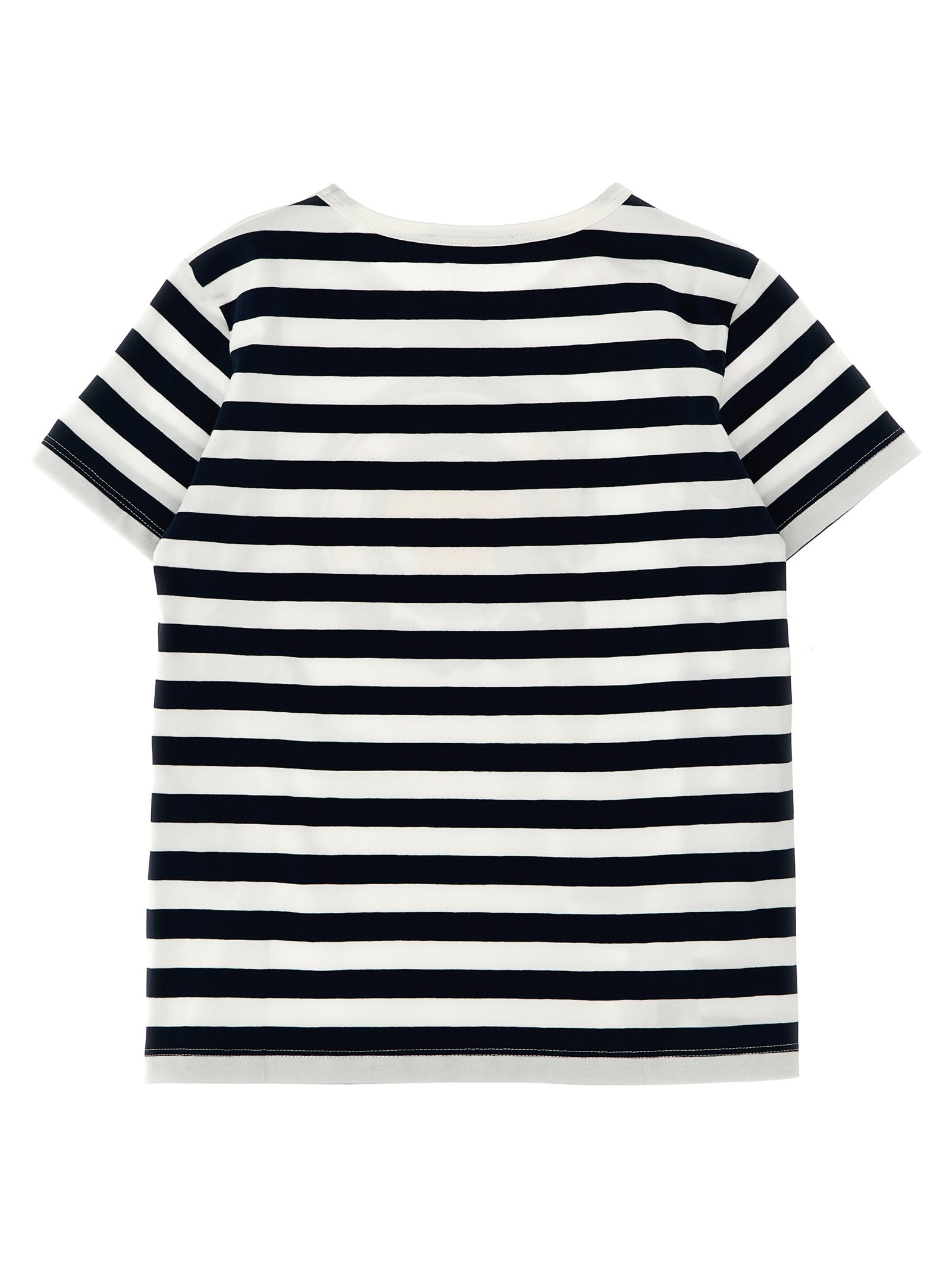Shop Versace Logo Stripes T-shirt In Bianco