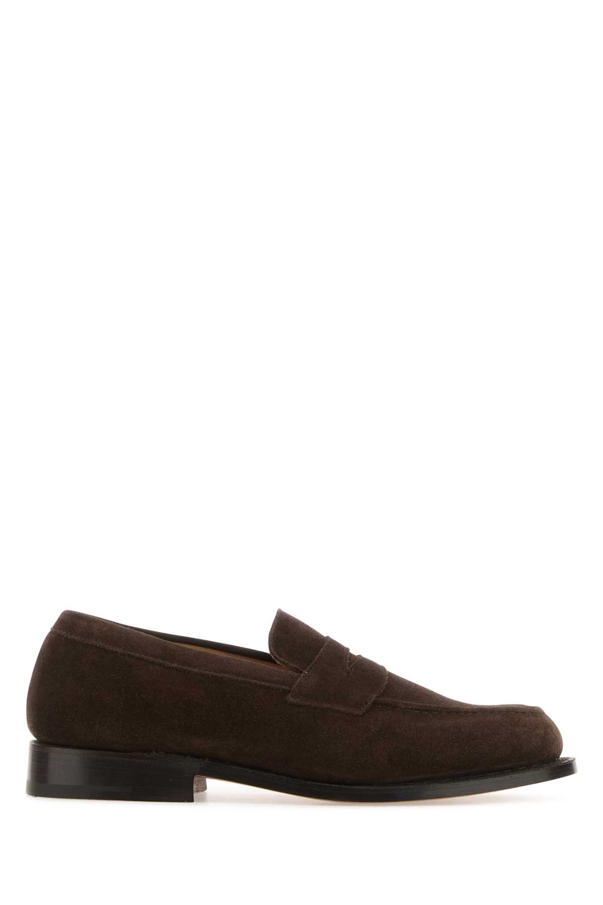 Shop Tricker's Brown Suede Repello Loafers In Cafe