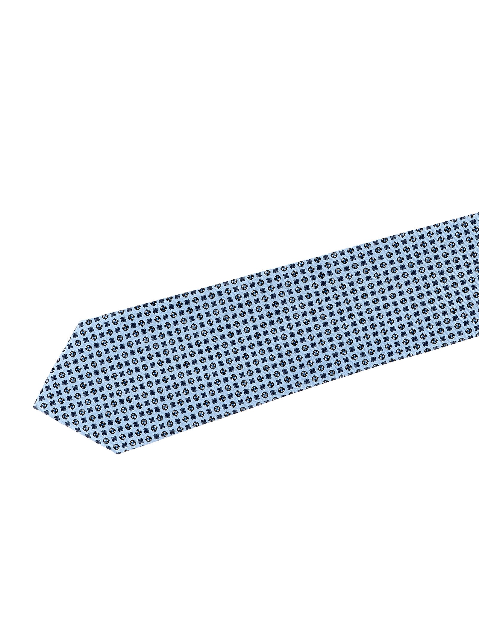 Brioni Slim Patterned Jacquard Tie With Pointed Tip In Blue