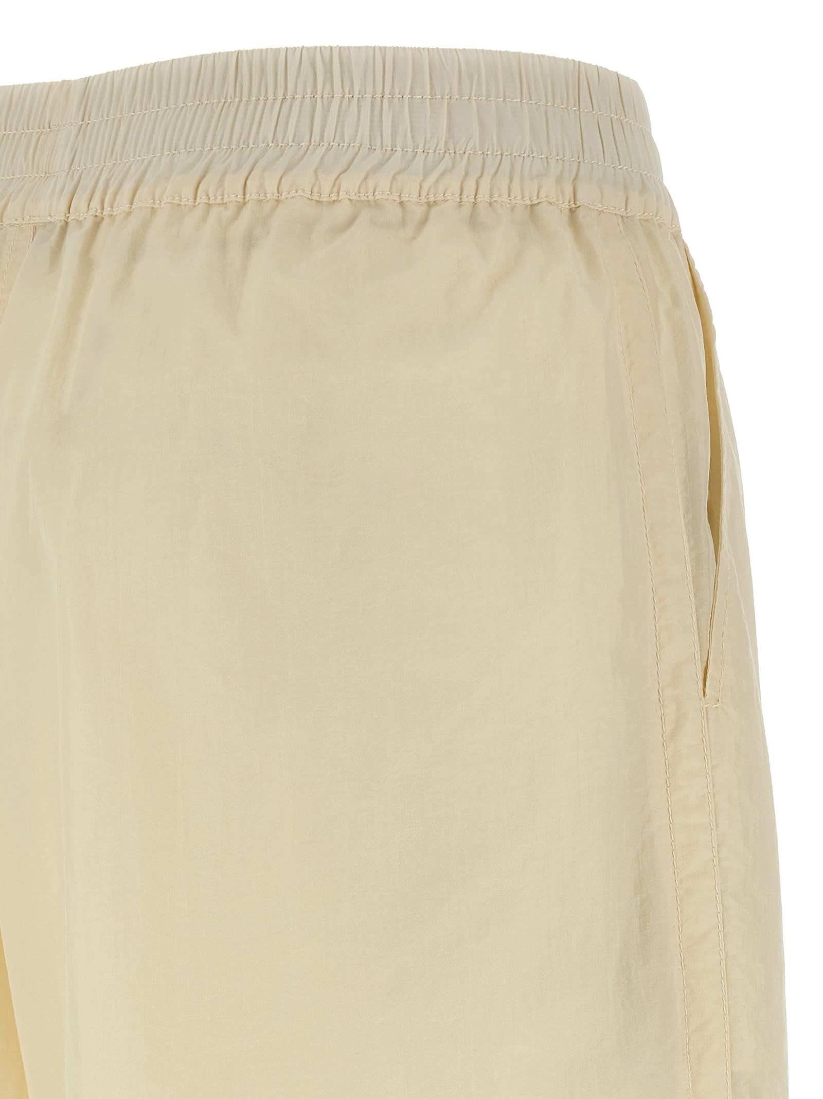 Philosophy Di Lorenzo Serafini Pleated Trousers With Elastic Waistband And Drawstring Hem In White