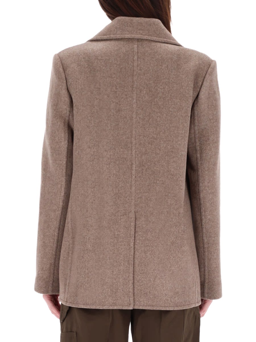 Tory Burch Wide Twill Jacket In Brown