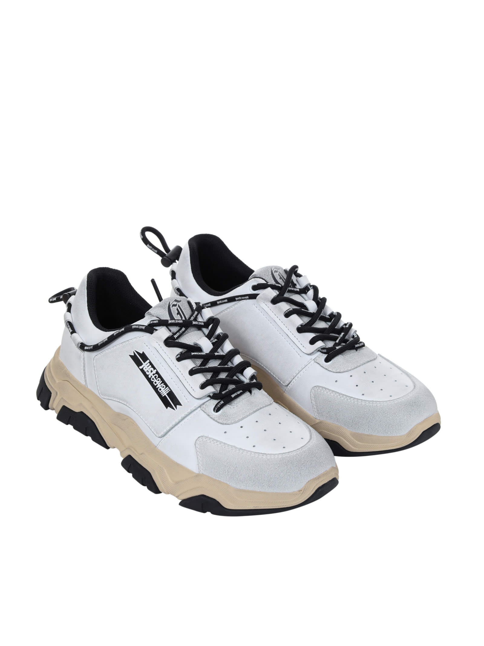 Just Cavalli Fondo Chunky Sneakers In White