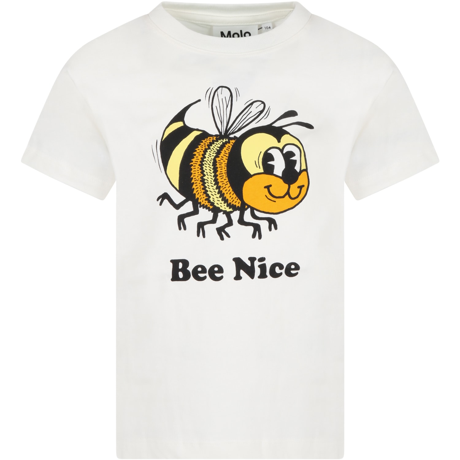 Molo White road T-shirt For Kids With Bee