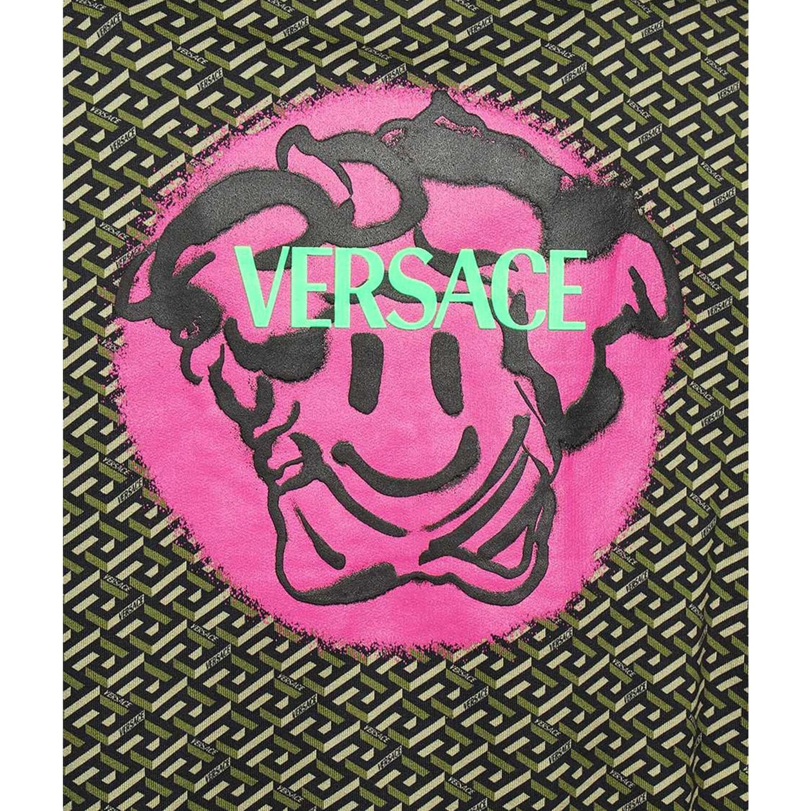 Shop Versace Hooded Zipped Sweatshirt In Black