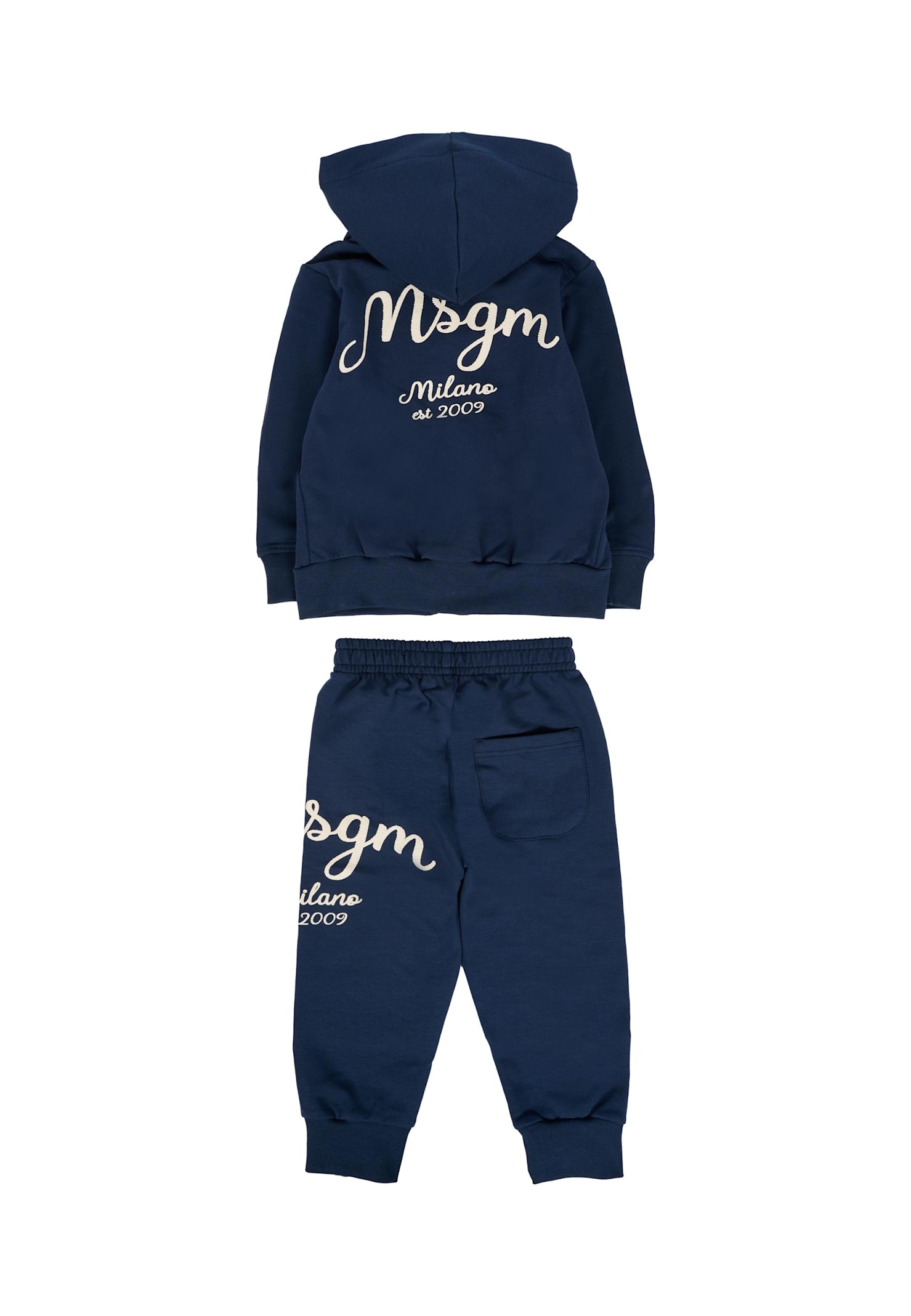 Msgm Blue Set For Baby Boy With White Logo In Blue
