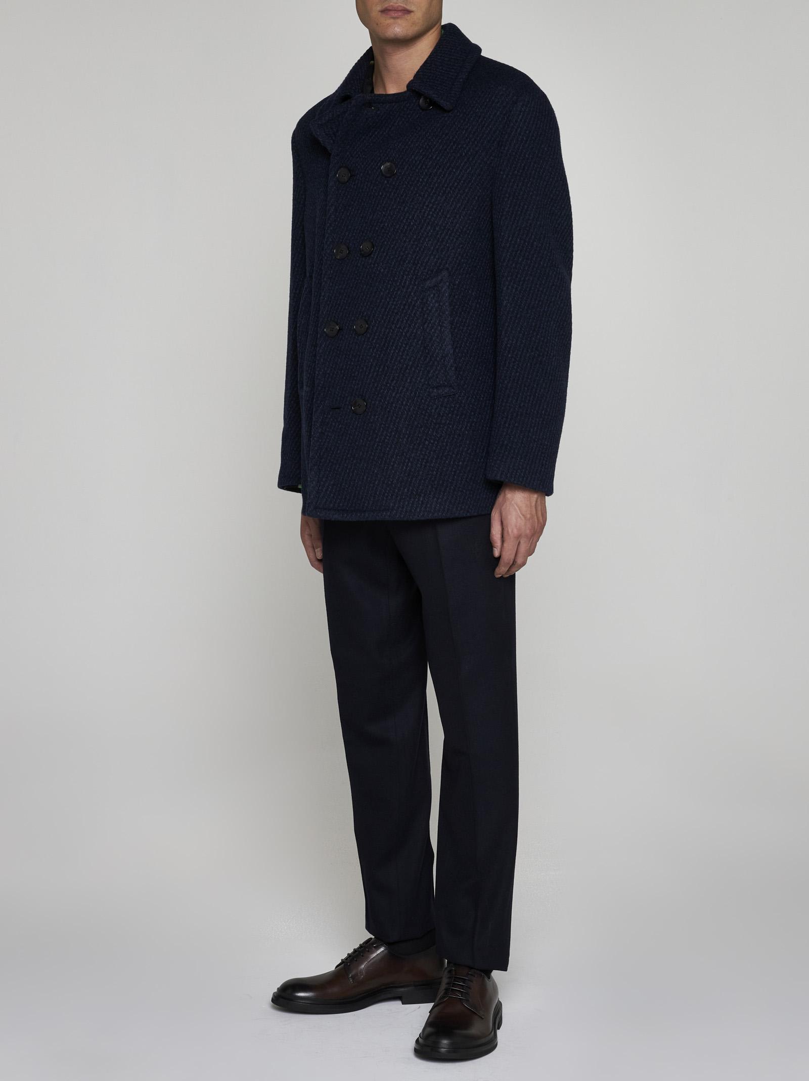 ETRO WOOL-BLEND DOUBLE-BREASTED PEACOAT 