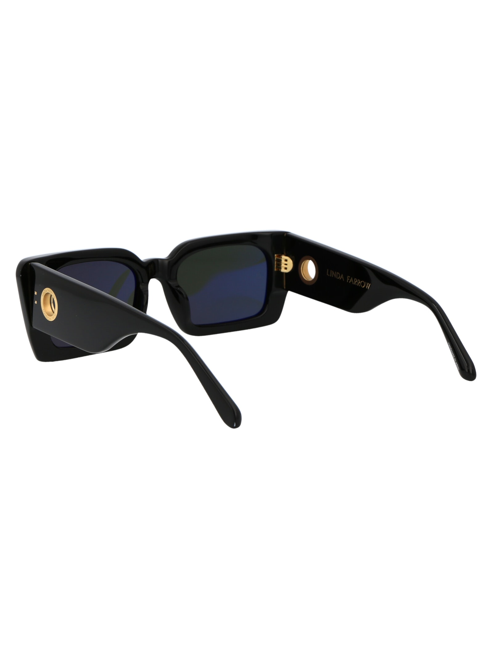 Shop Linda Farrow Nieve Sunglasses In Black/yellowgold/grey