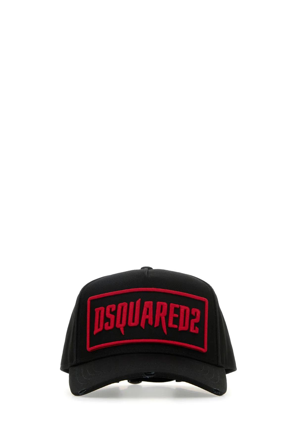 Shop Dsquared2 Black Cotton Baseball Cap In Non Definito