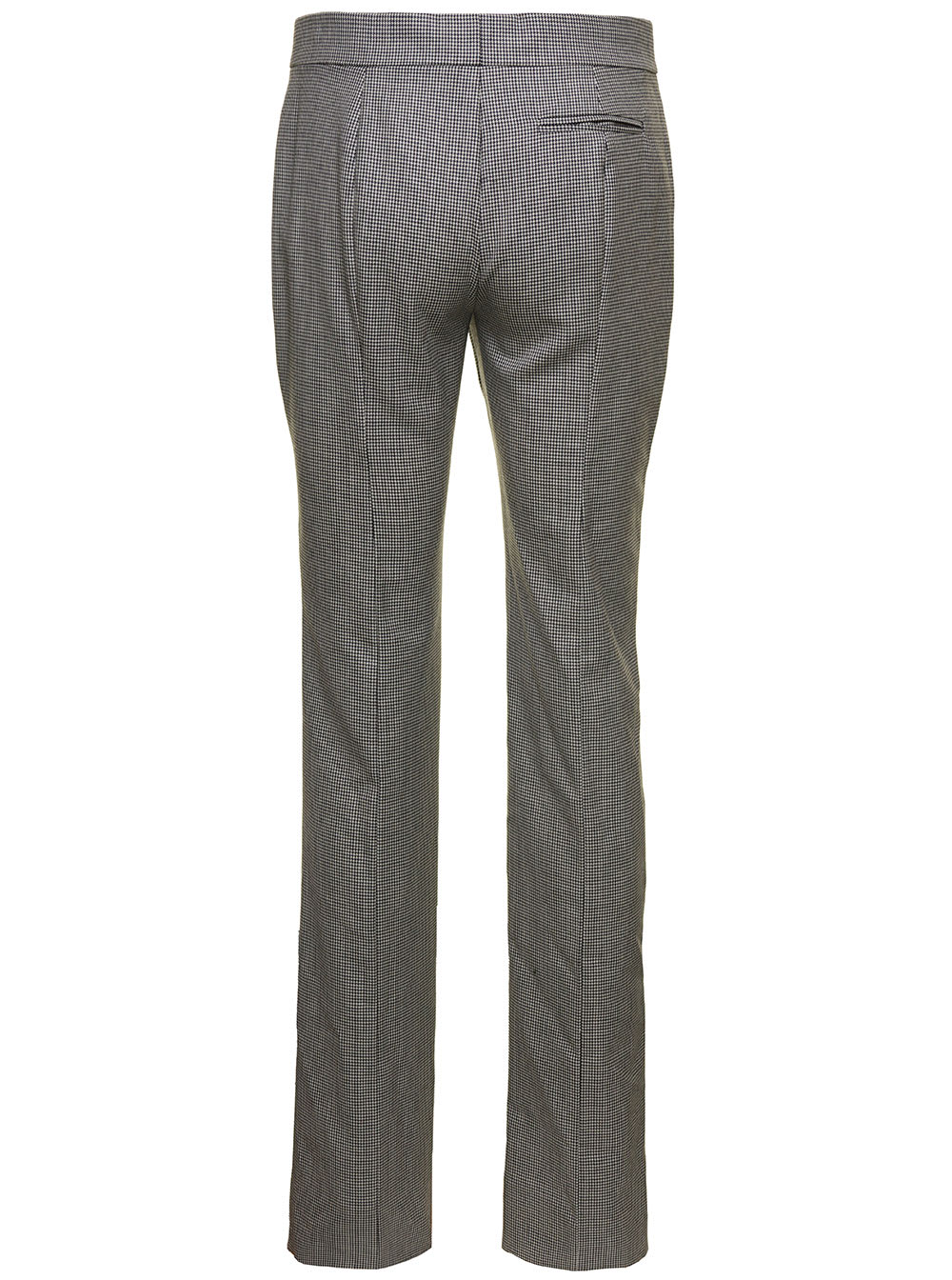 Shop Alexander Mcqueen Grey Tailored Pants With Houndstooth Motif In Wool Woman