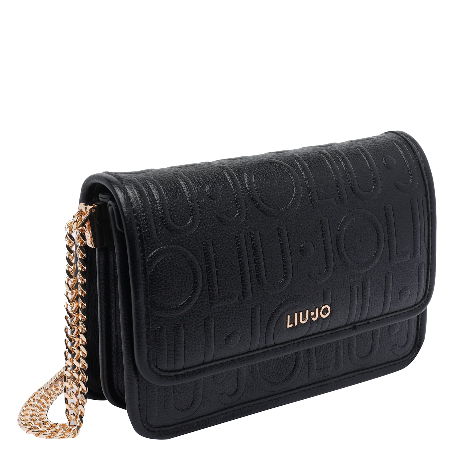 Liu •jo Logo Crossbody Bag In Black