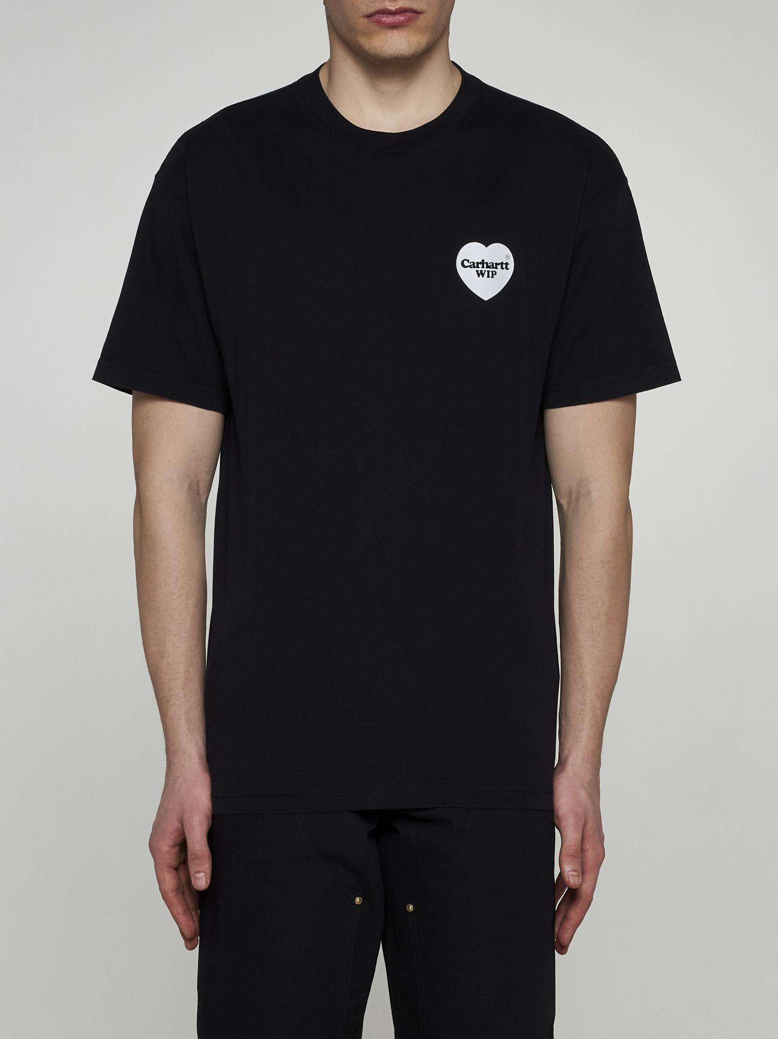 Shop Carhartt Heart Bandana Cotton T-shirt In Black White Stone Washed