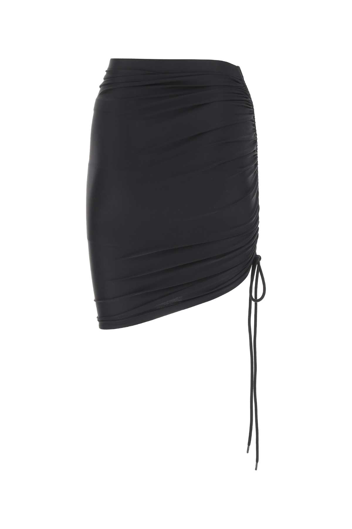 Shop Balenciaga Black Stretch Nylon Skirt In 1000
