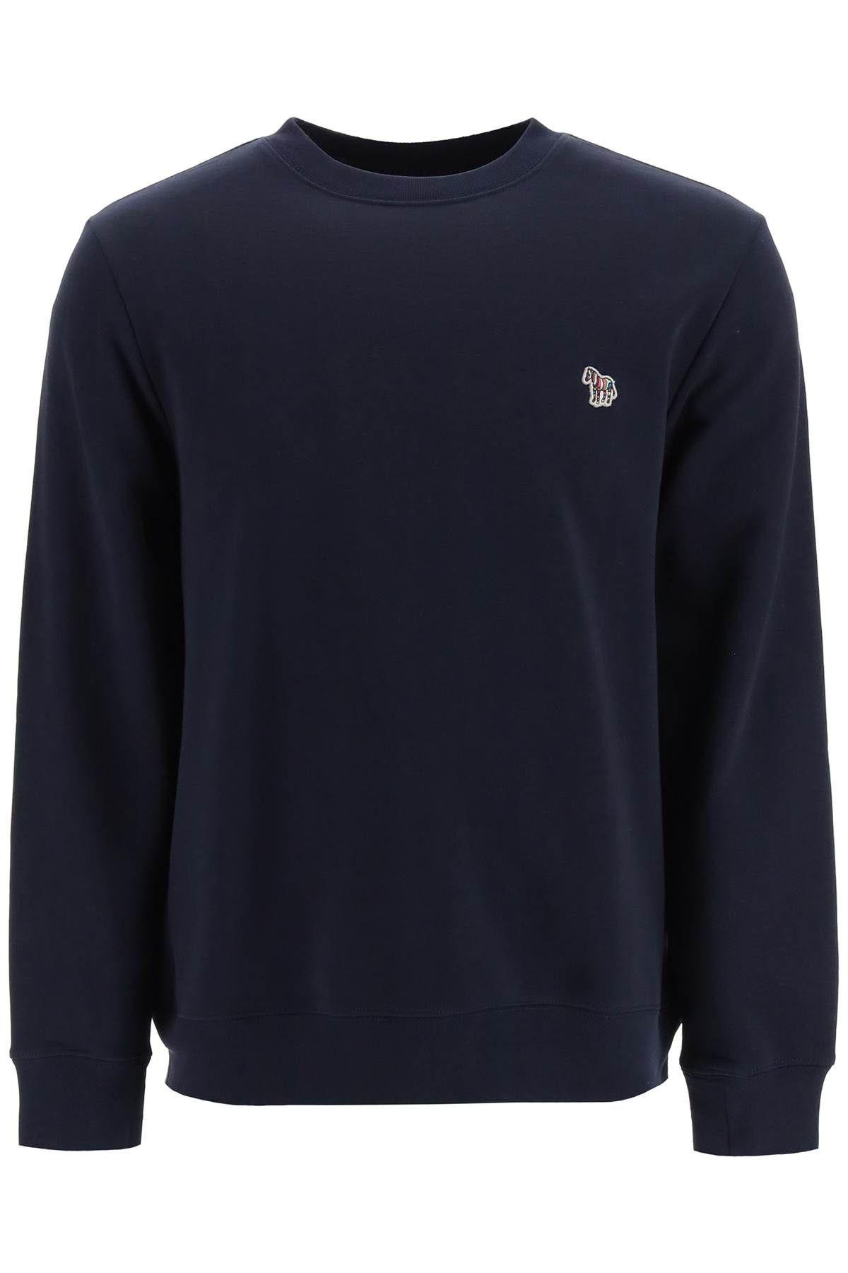 Shop Paul Smith Zebra Logo Sweatshirt In Organic Cotton In Blue