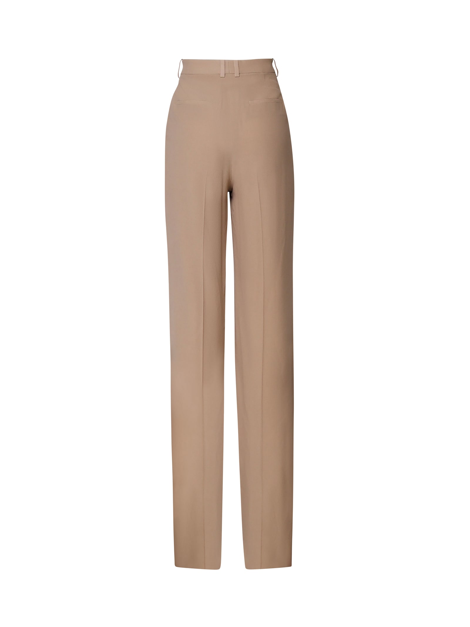 Shop Saint Laurent Crepe Silk Pants In Cappuccino
