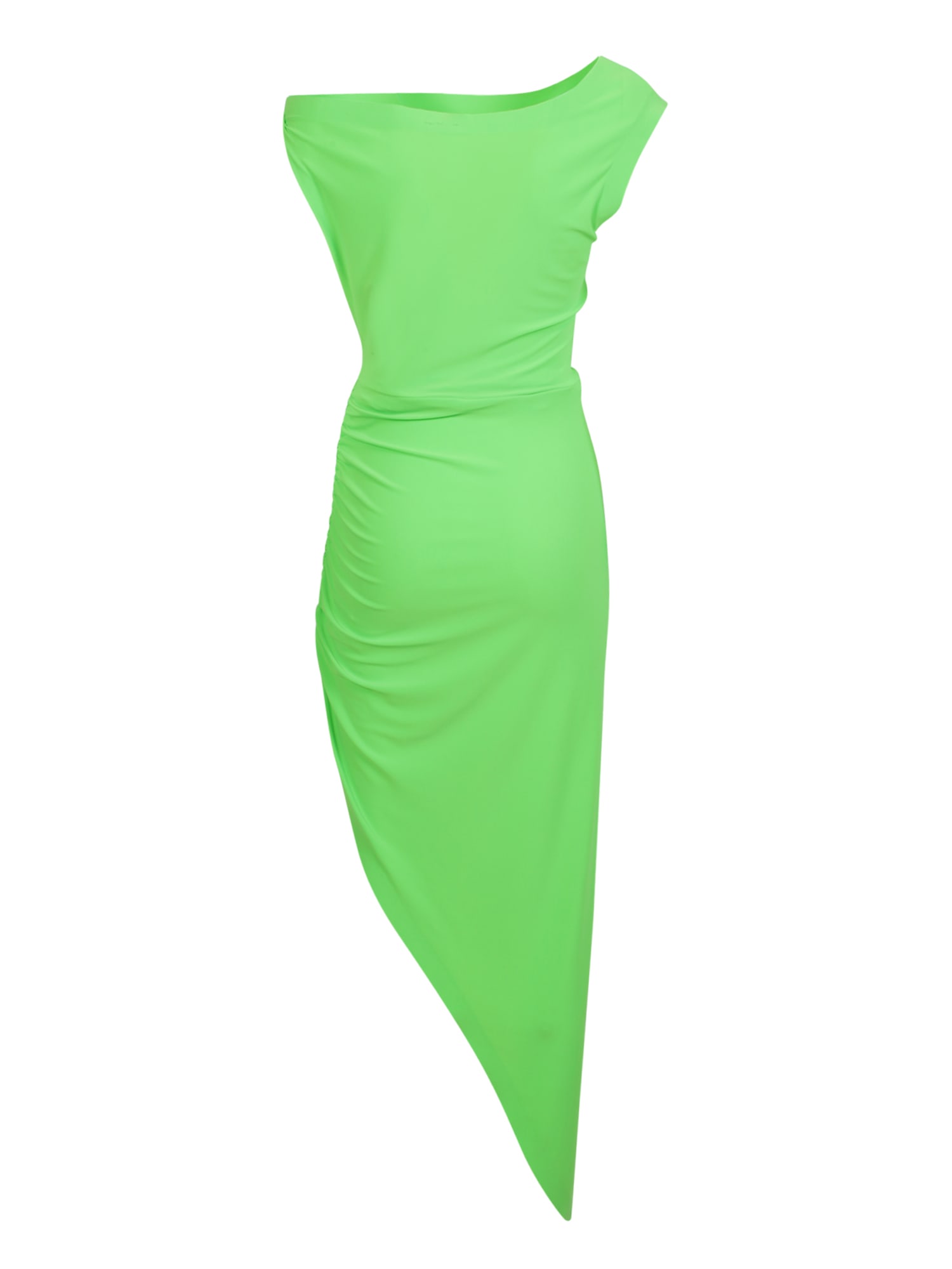 Shop Norma Kamali Drop Shoulder Neon Green Gown