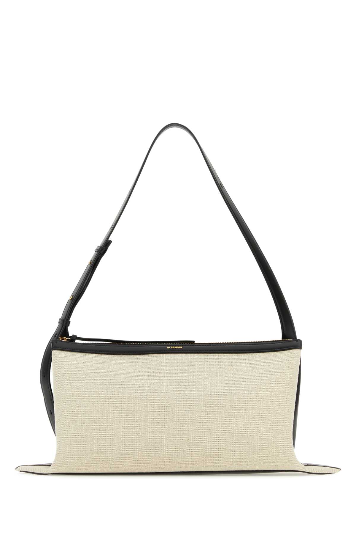 Two-tone Canvas And Leather Medium Empire Shoulder Bag