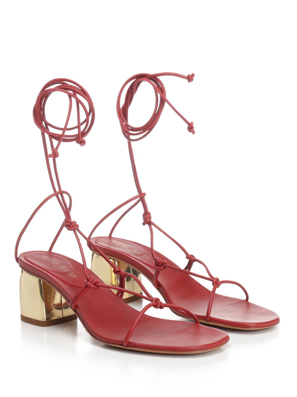FORTE FORTE GOLD HEEL SANDALS 
