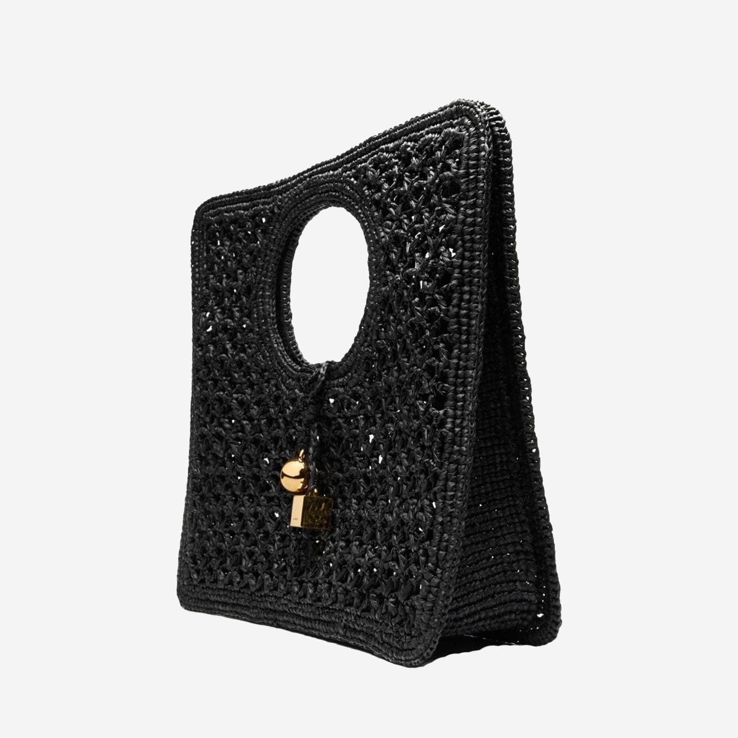 Jacquemus Carre Spiaggia Embellished Braided Raffia Tote