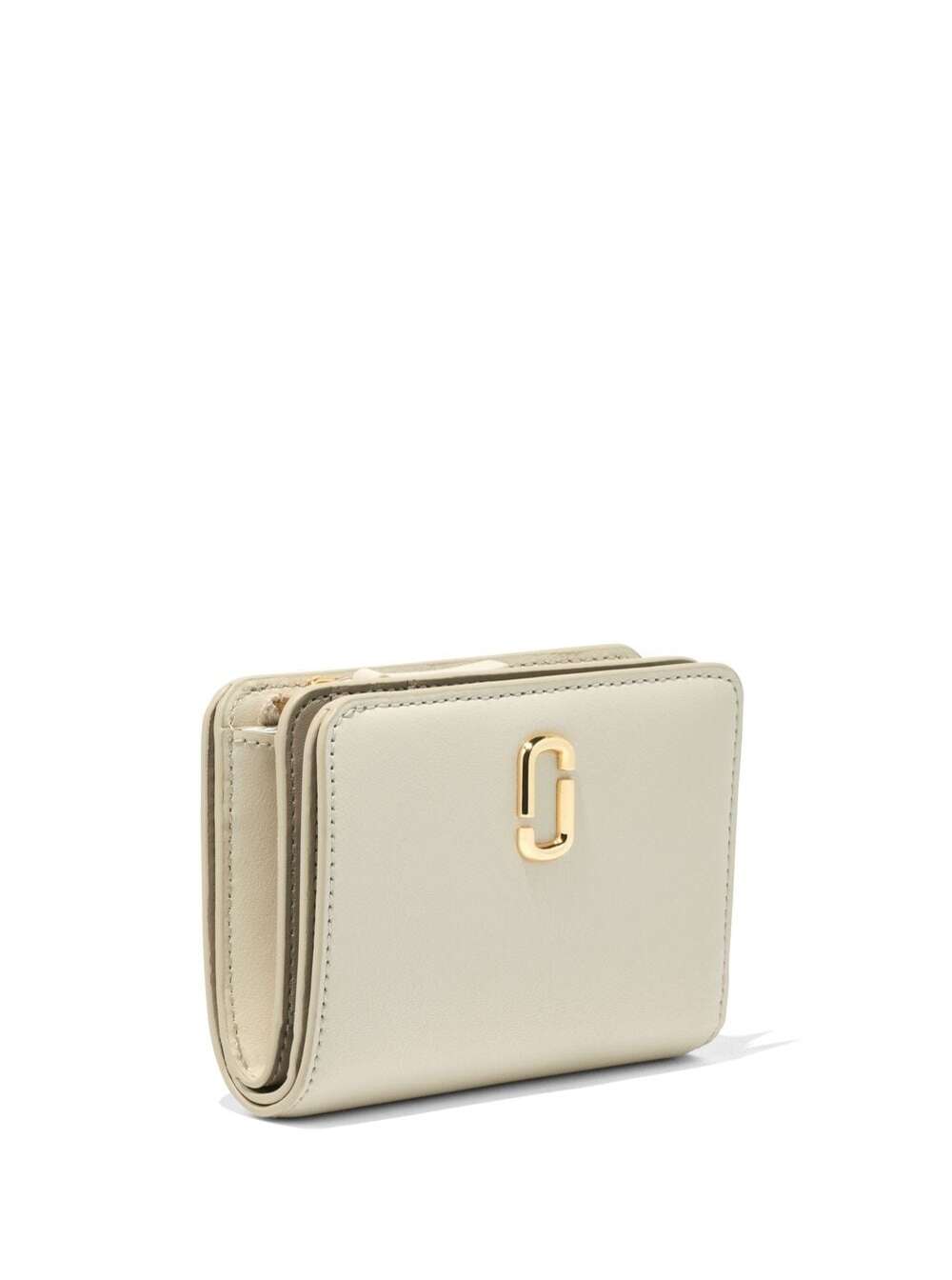 Shop Marc Jacobs The J Marc Mini Ivory White Wallet With Logo Detail In Leather Woman