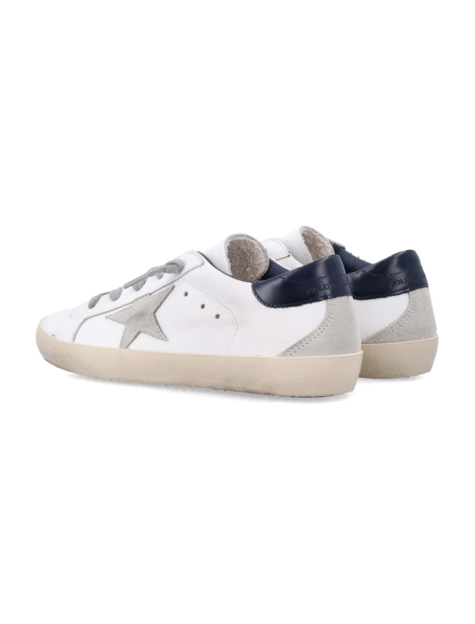 Golden Goose Kids Old School White Leather And Dark-green Sneakers In White