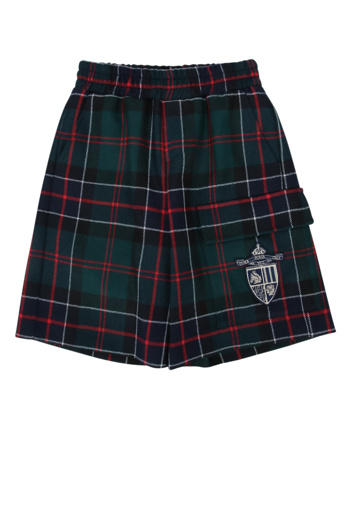 Fendi Plaid Patch-pocket Shorts In Multi