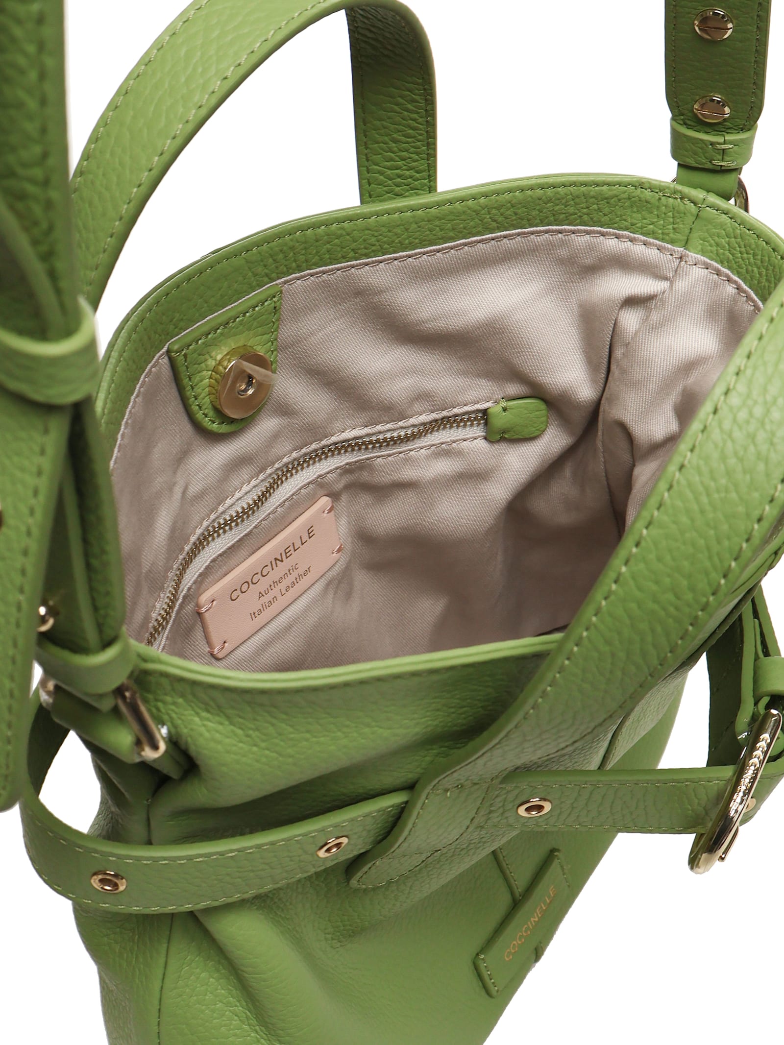 Coccinelle Bucket Bag With Buckle In Green