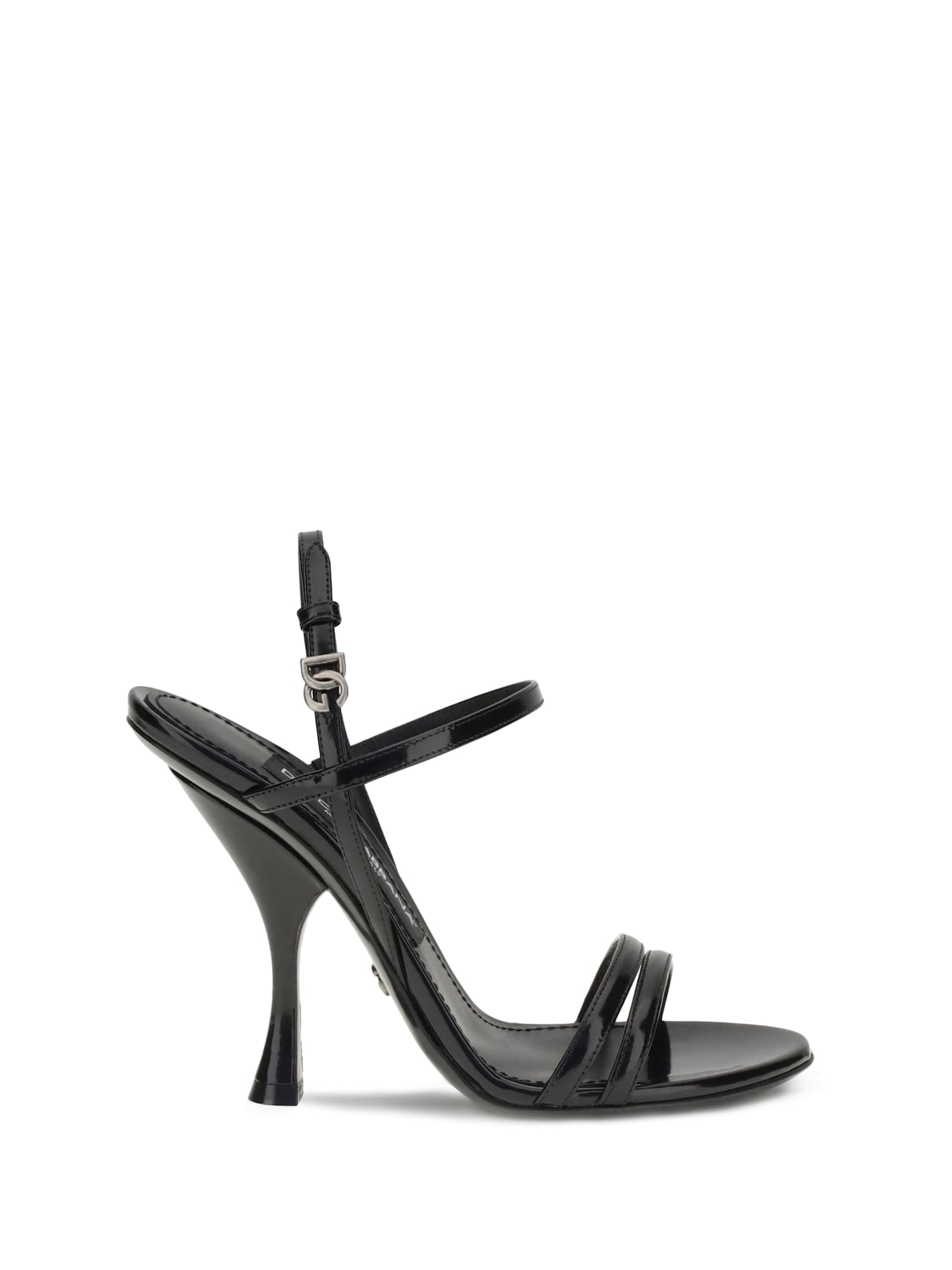 Dolce & Gabbana 105mm Ankle-strap Leather Sandals In Black