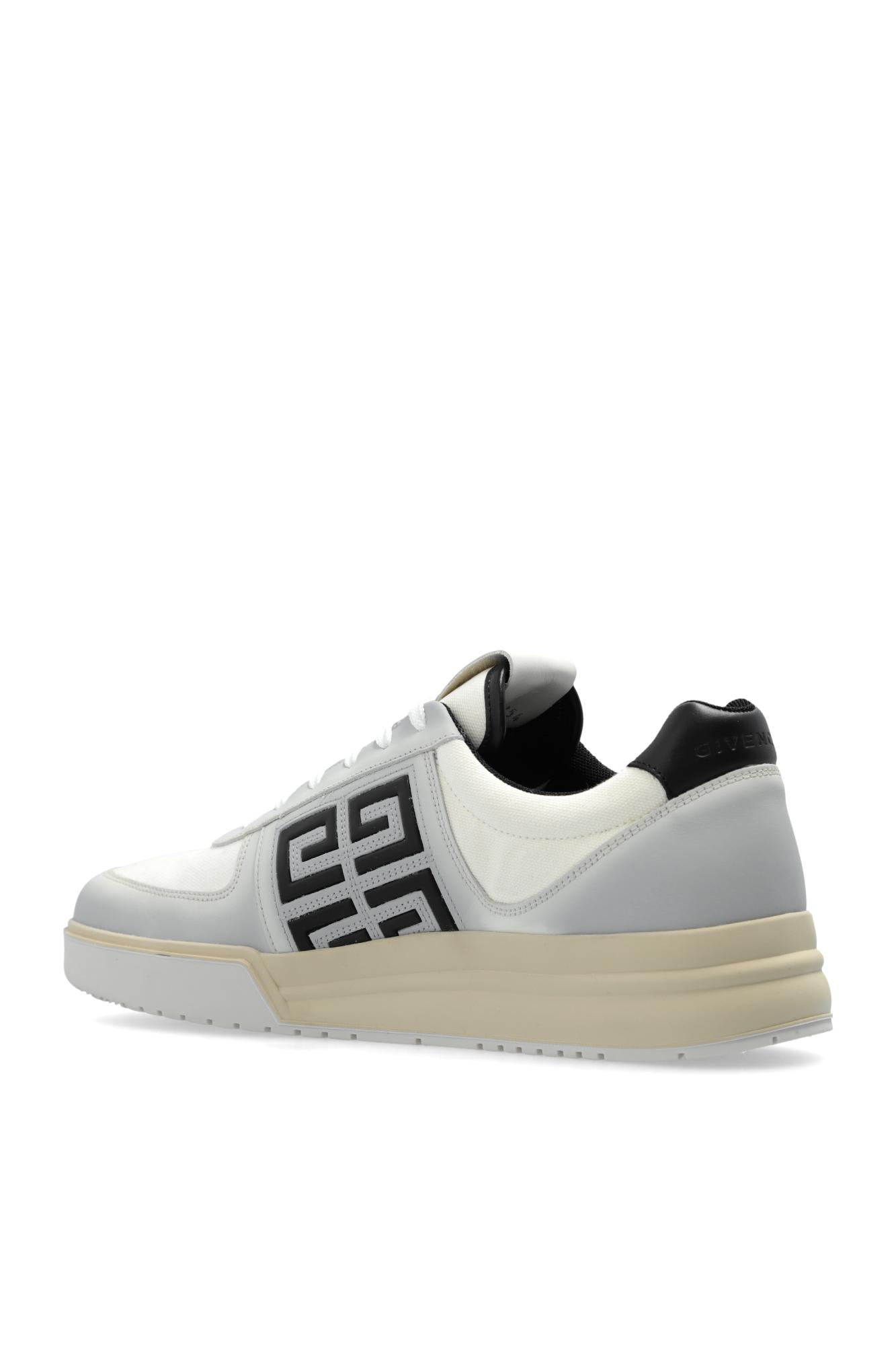 Shop Givenchy G4 Leather And Fabric Sneakers In White