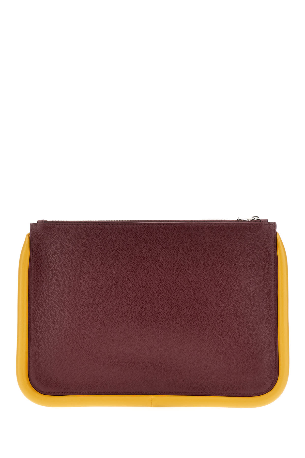 Shop Jw Anderson Burgundy Leather Large Bumper-tube Clutch In 470