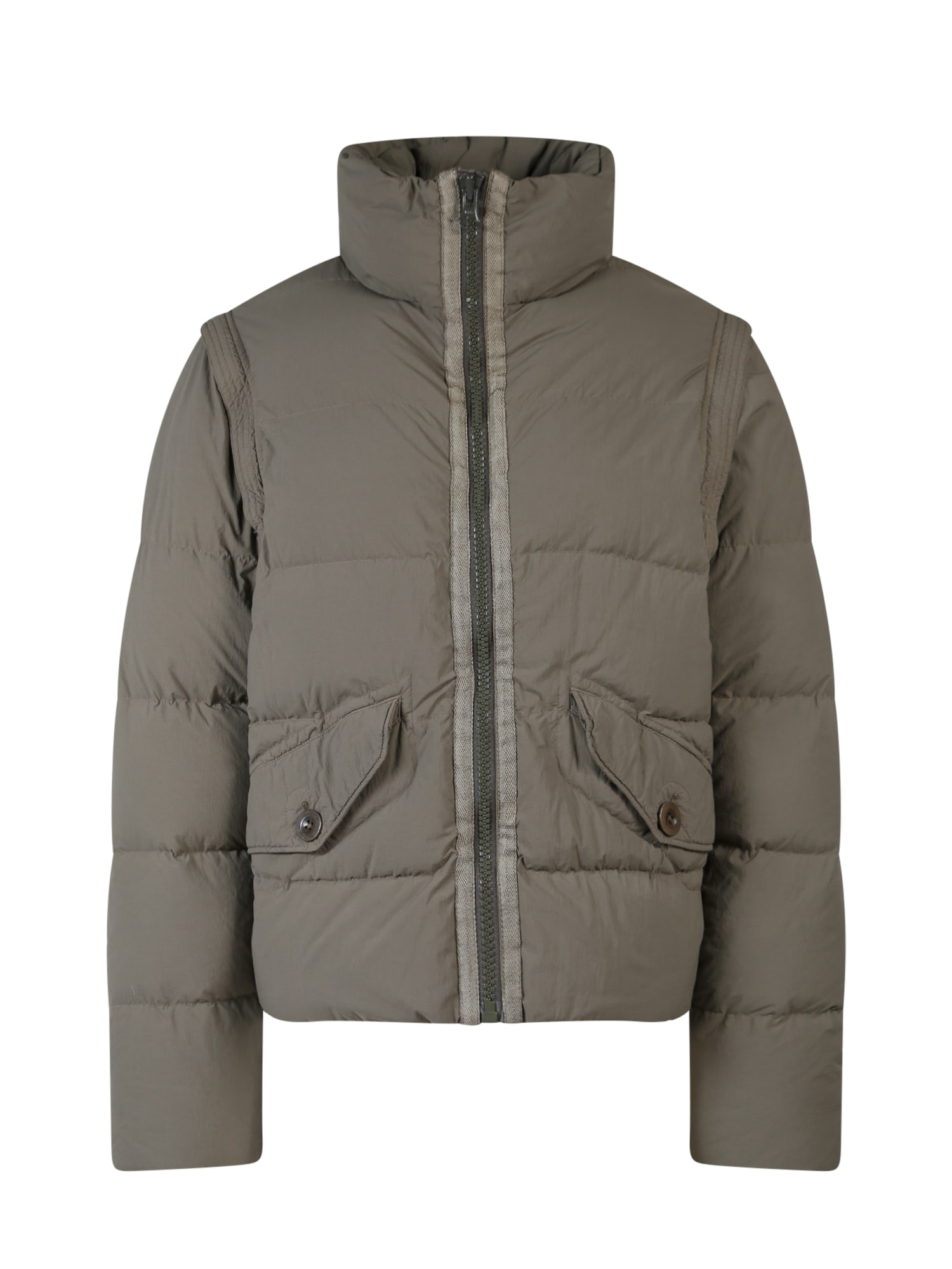 Ten C Austral Down Vest In Green