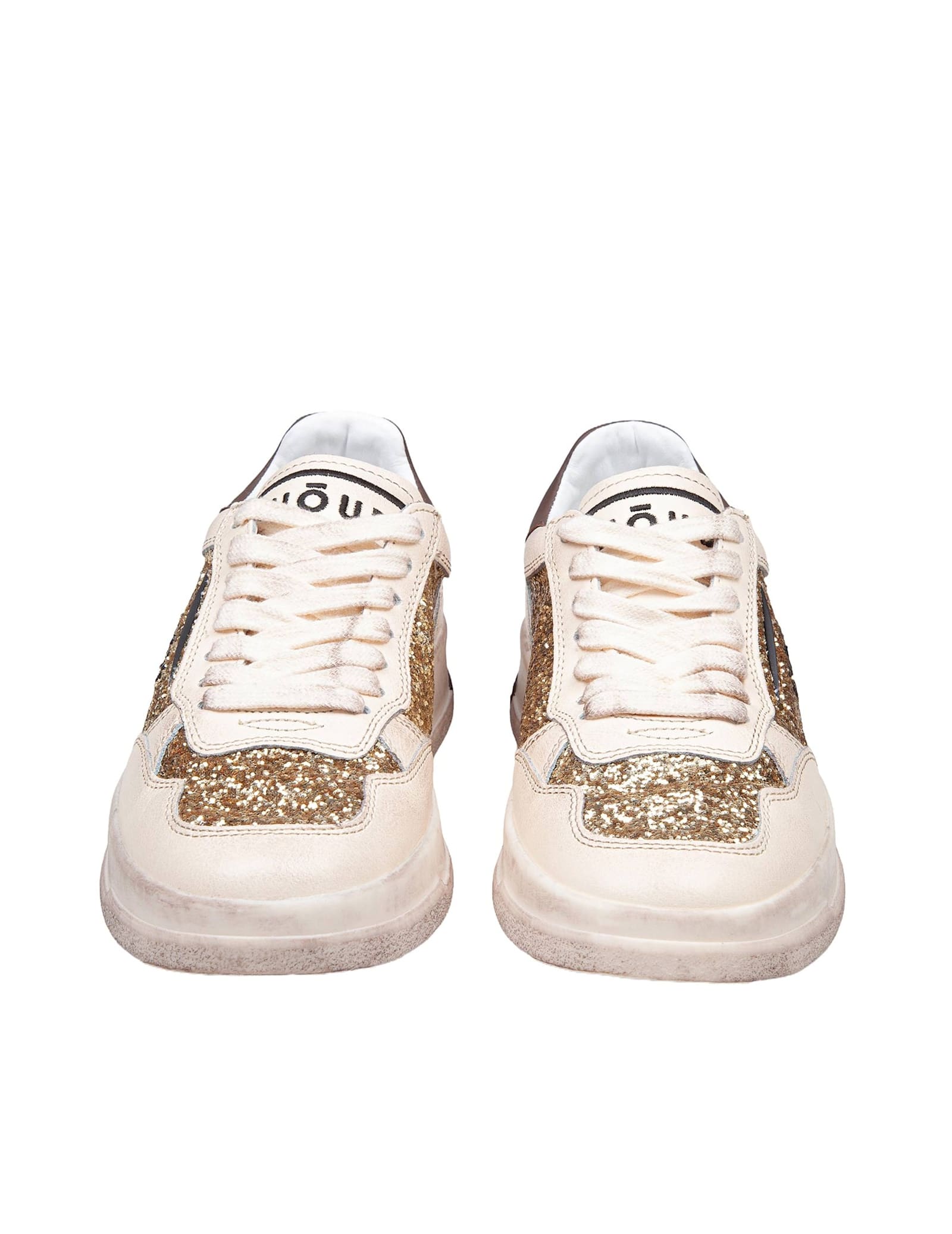 Shop Ghoud Sneakers Tweener Low In Glitter Color Gold In Gold/brown