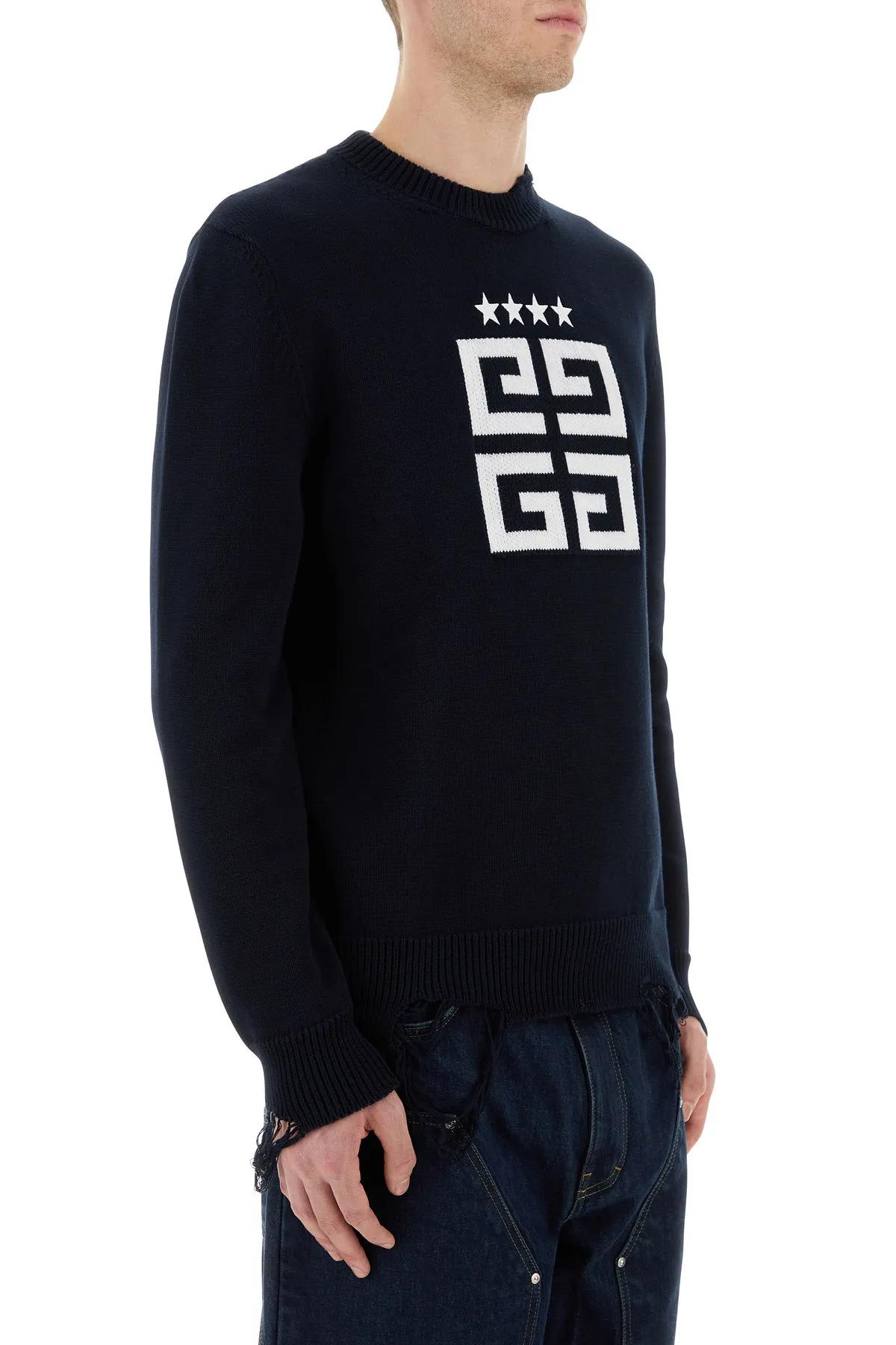 Shop Givenchy Midnight Blue Jersey 4g Stars Sweater