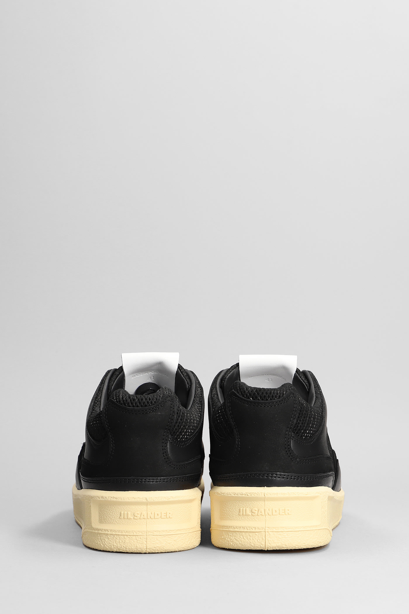 Shop Jil Sander Sneakers In Black Leather