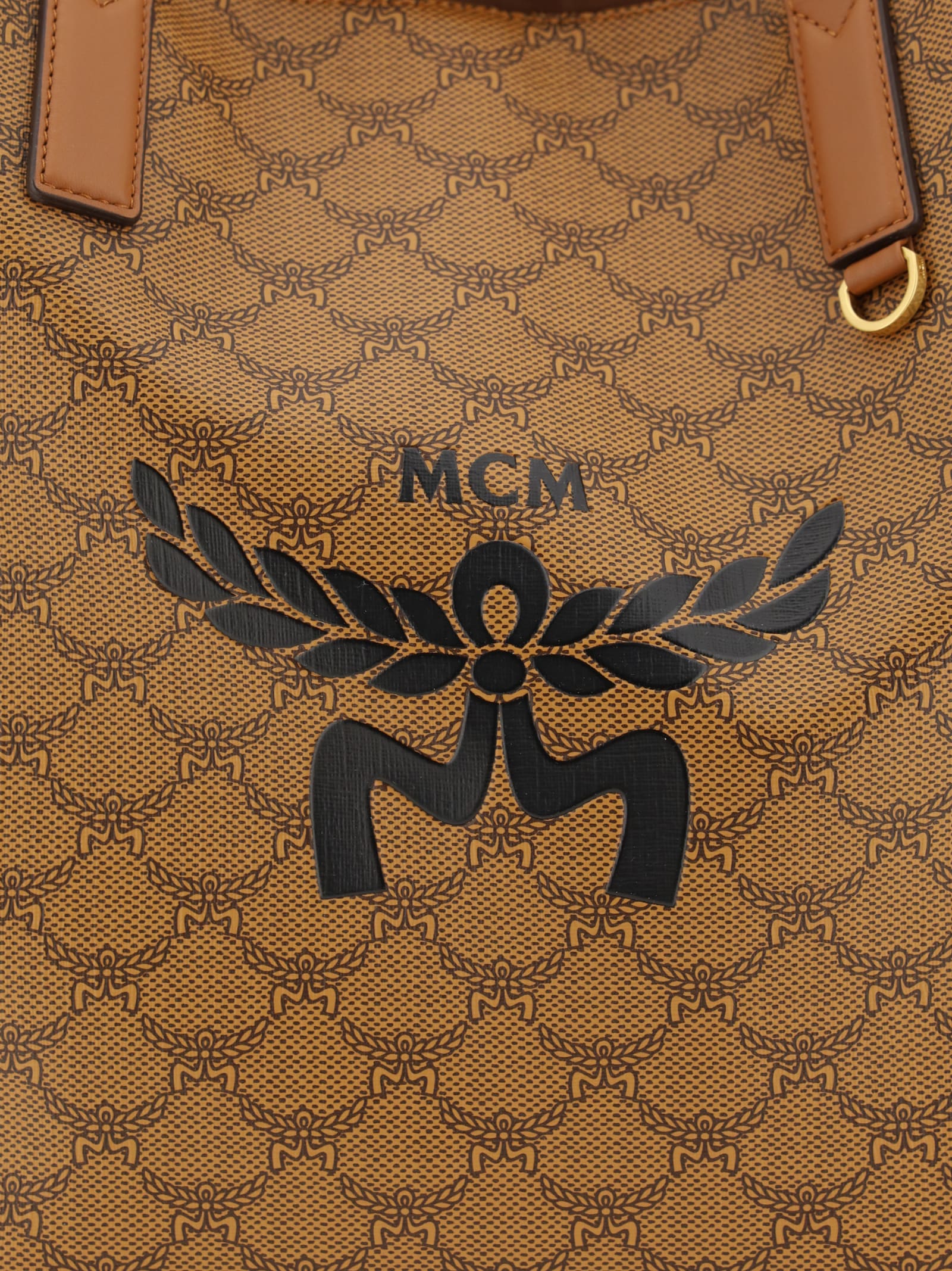 Shop Mcm Himmel Tote Shoulder Bag In Cognac