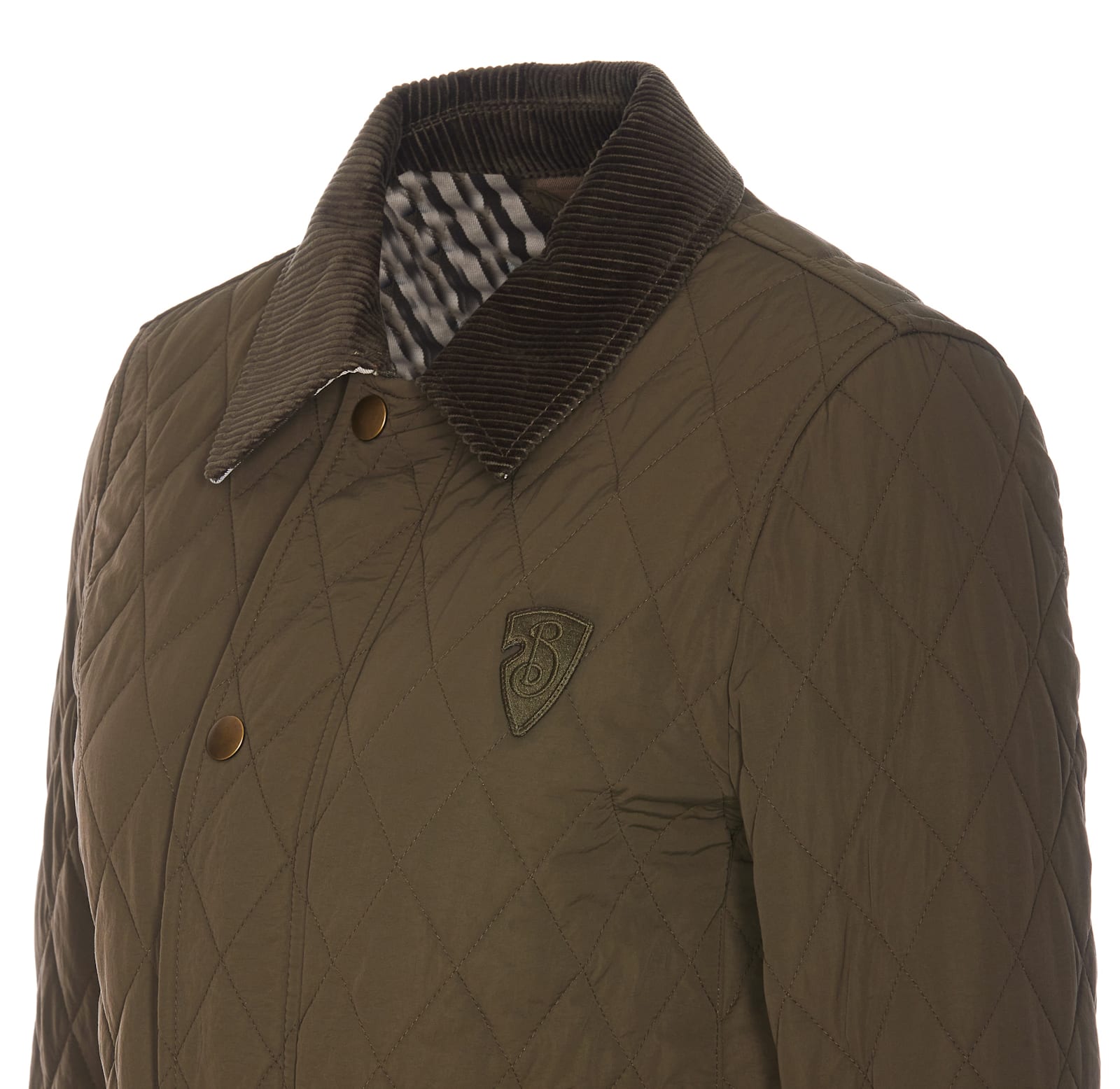 Shop Burberry Quilted Jacket In Green