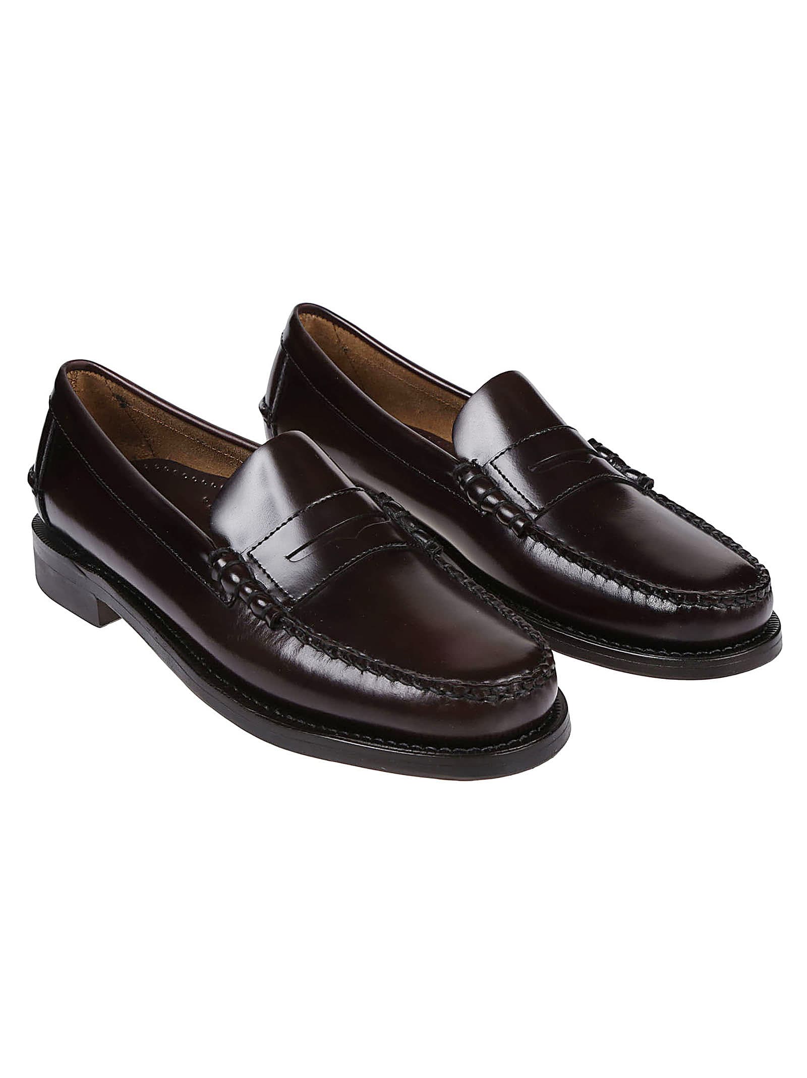 Shop Sebago Classic Dan Loafers In Brown Burgundy