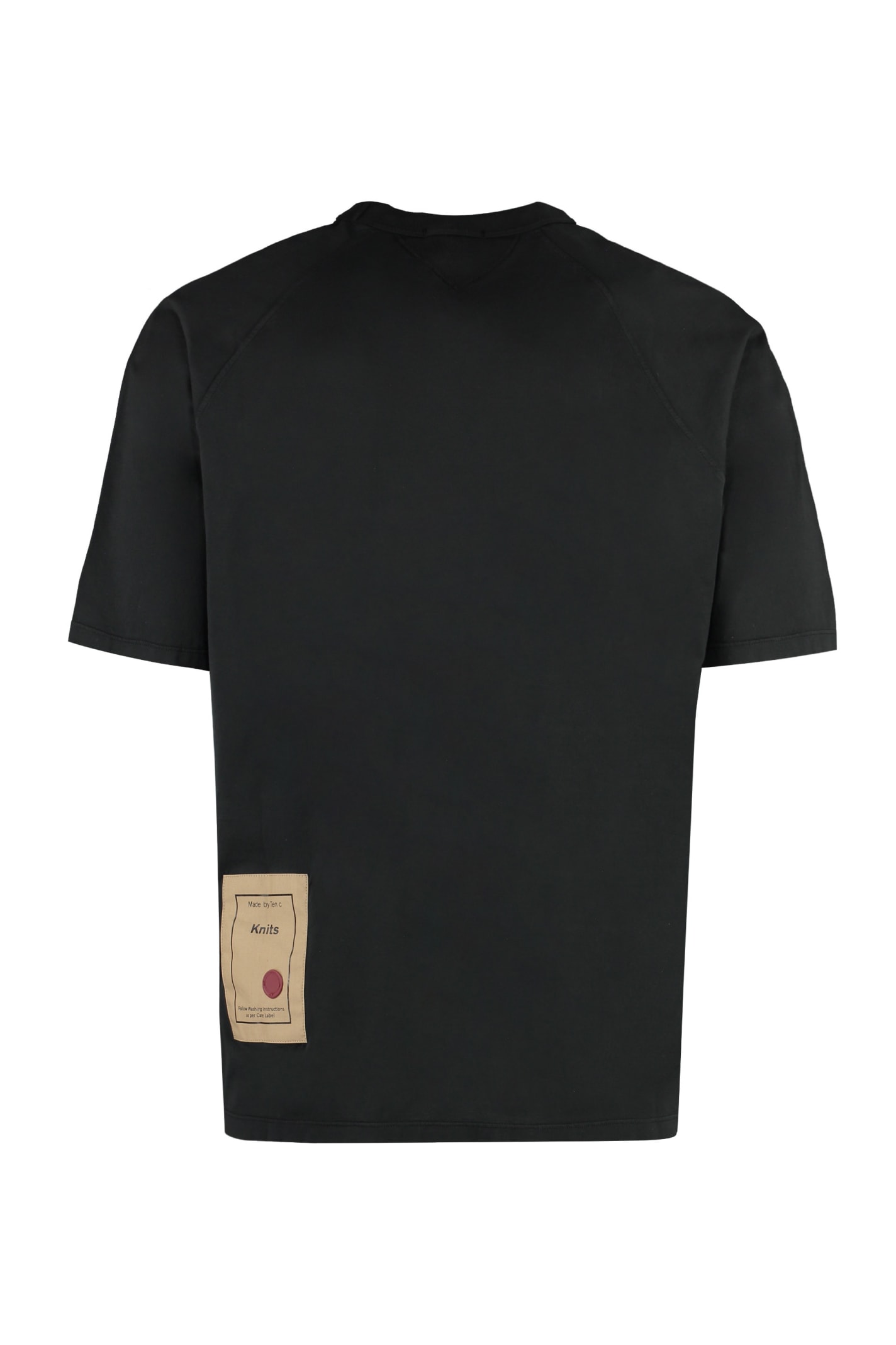 Shop Ten C Chest Pocket Cotton T-shirt In Black
