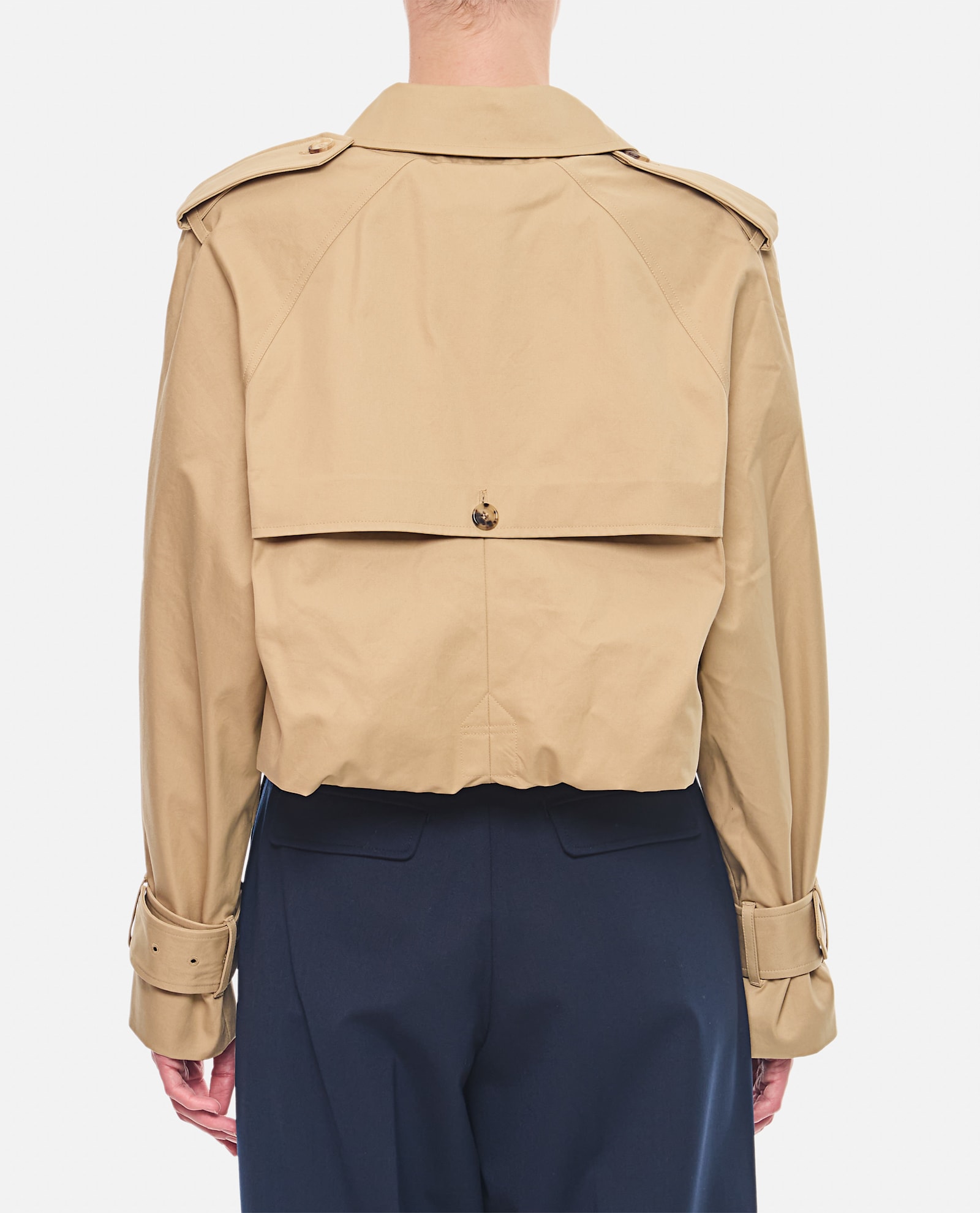 Shop Jw Anderson Cropped Trench Coat In Beige