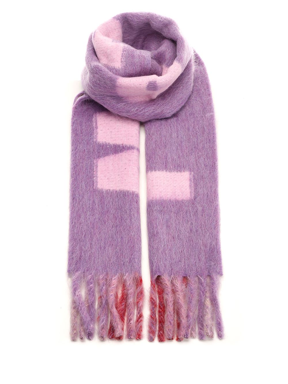 Shop Marni Wool Scarf In Violet