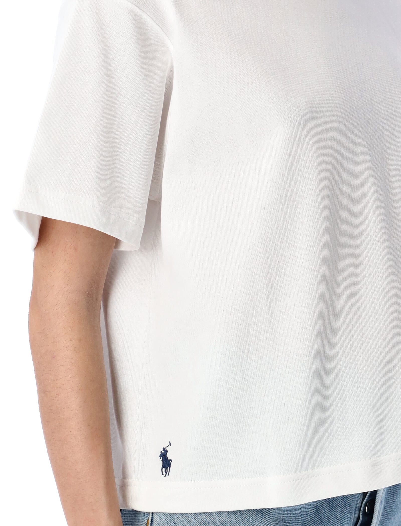 Polo Ralph Lauren Relaxed Crop Fit Cotton Jersey Tee In White