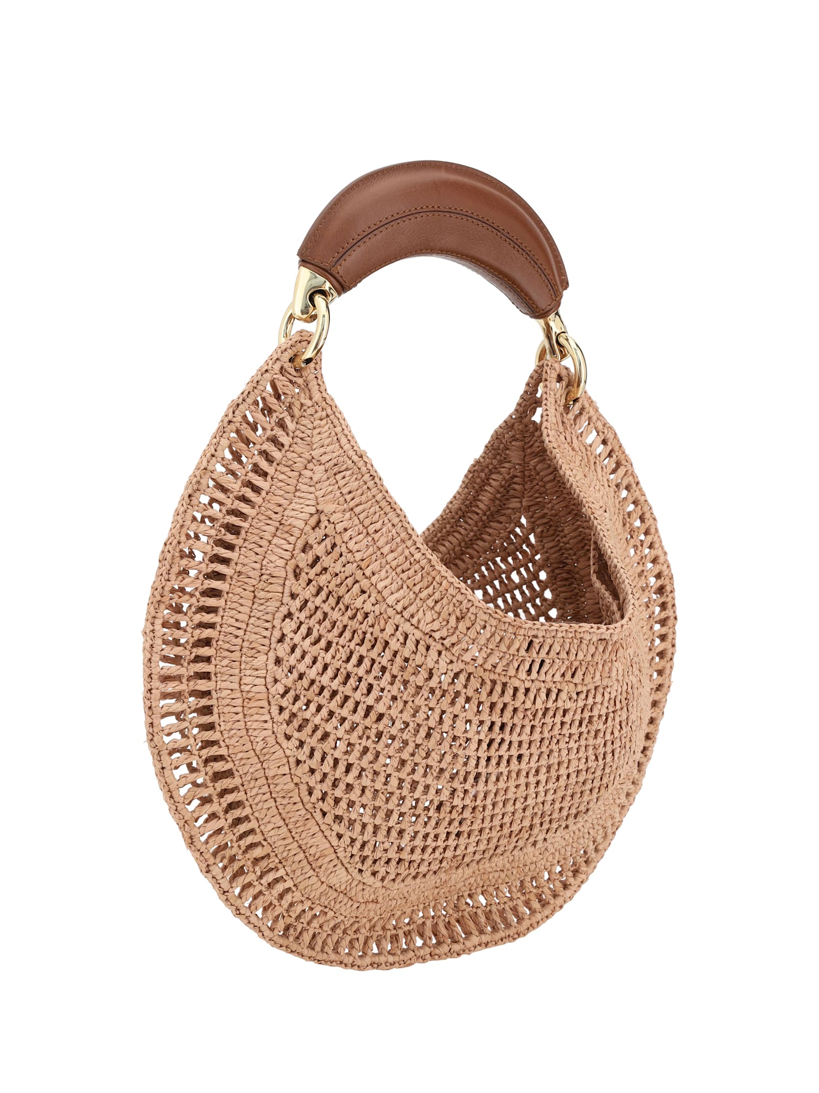 Chloé Summer Banana Top-handle Bag In Crochet Fabric