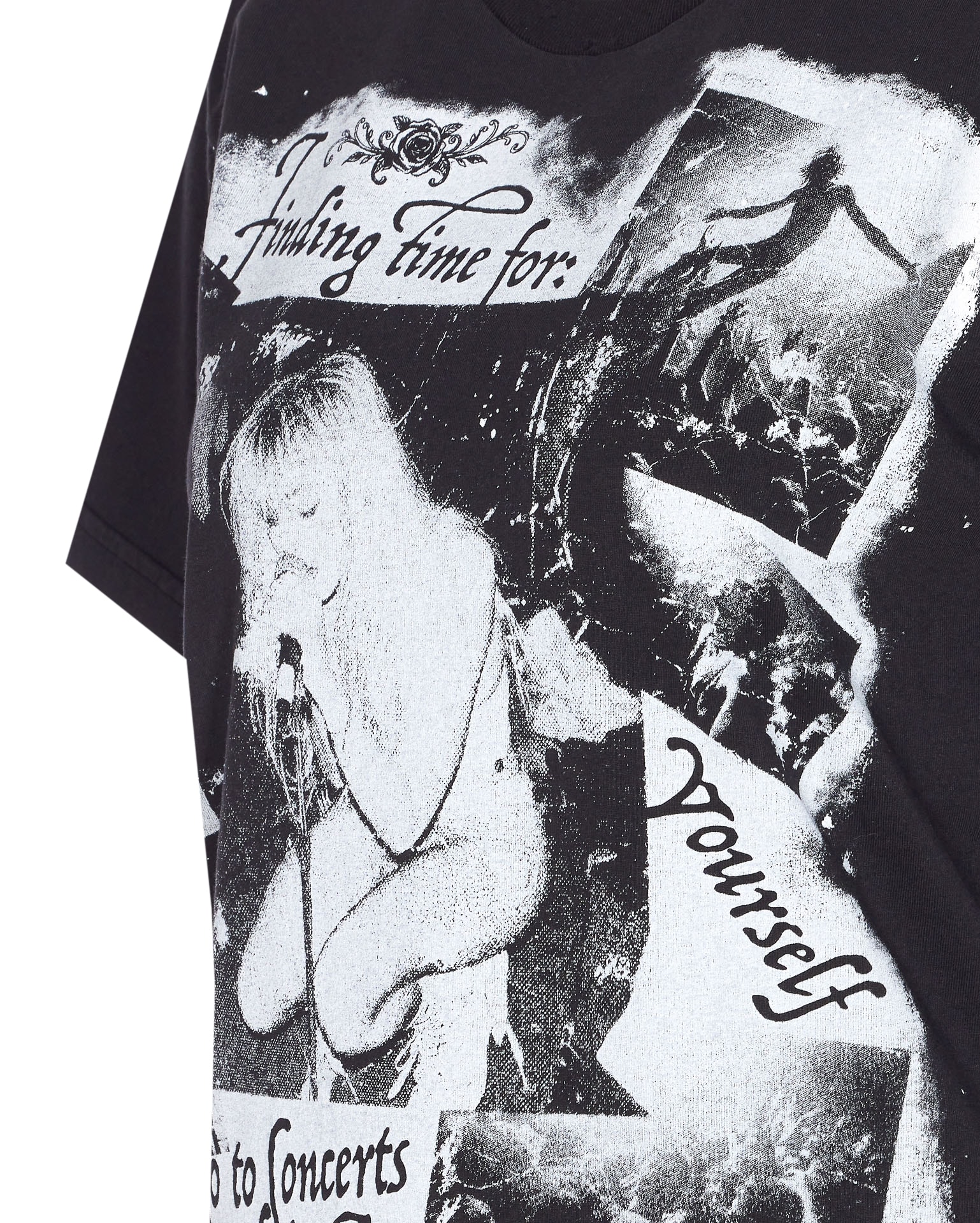 Dolce & Gabbana Graphic Print Cotton T-shirt With Ribbed Neck In Black
