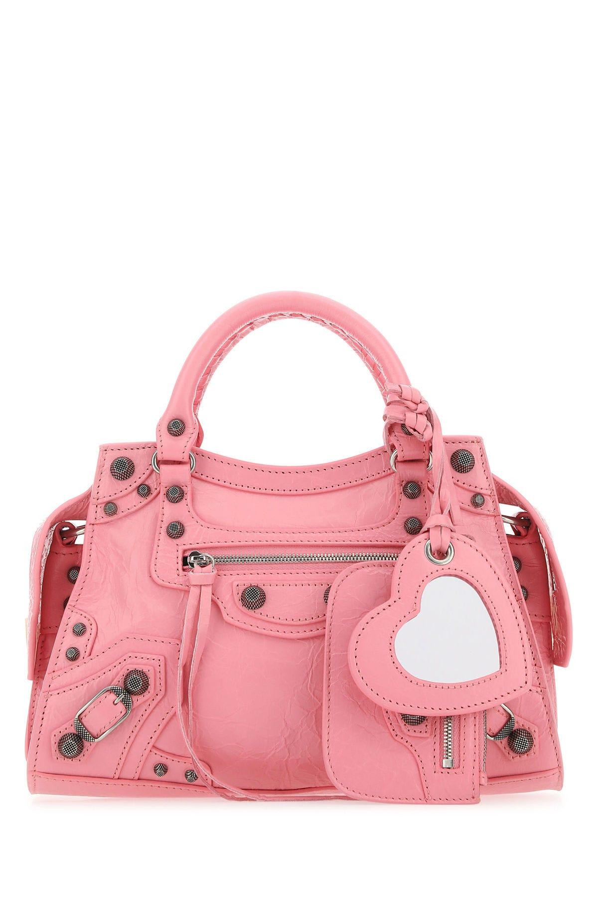 Balenciaga Pink Leather Neo Cagole Xs Handbag