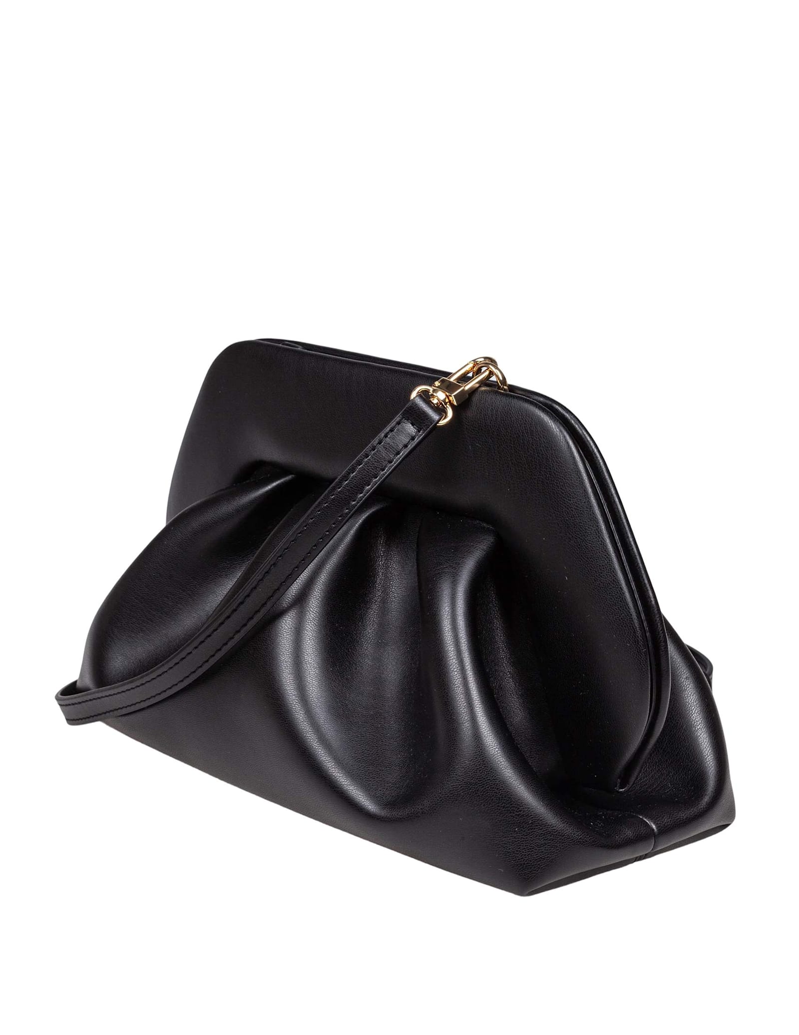 Themoirè Vegan Fabric Clutch Bag Color Black In Black