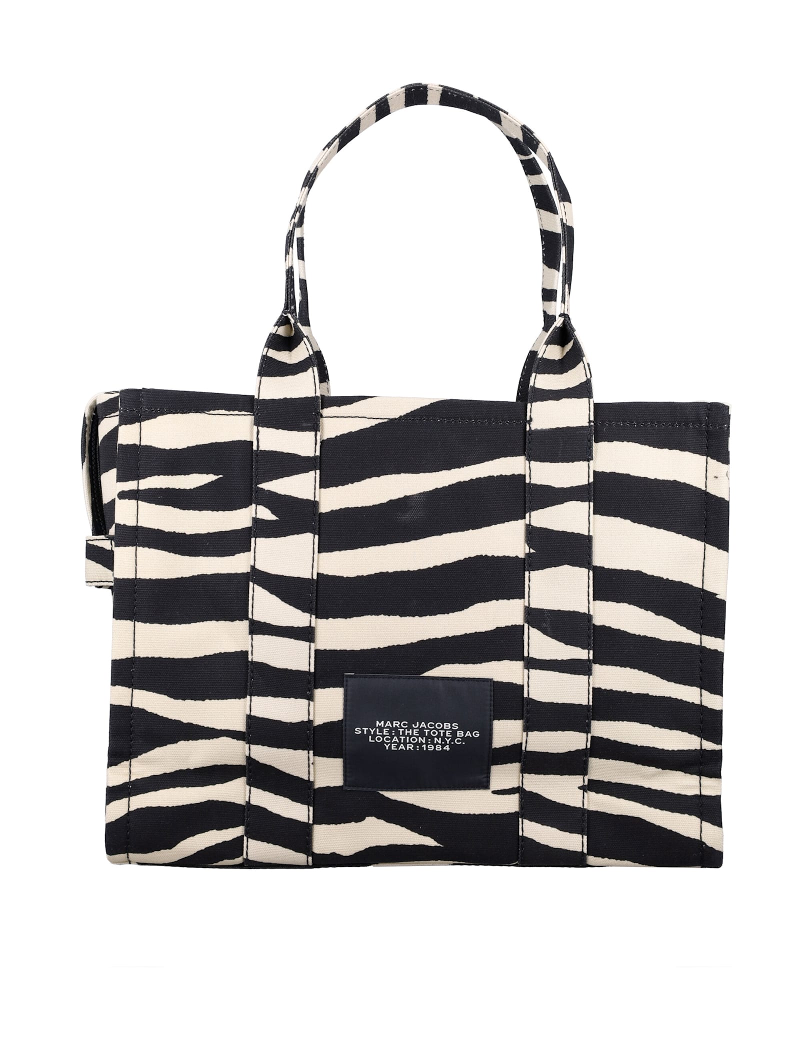 MARC JACOBS THE ZEBRA CANVAS LARGE TOTE BAG 