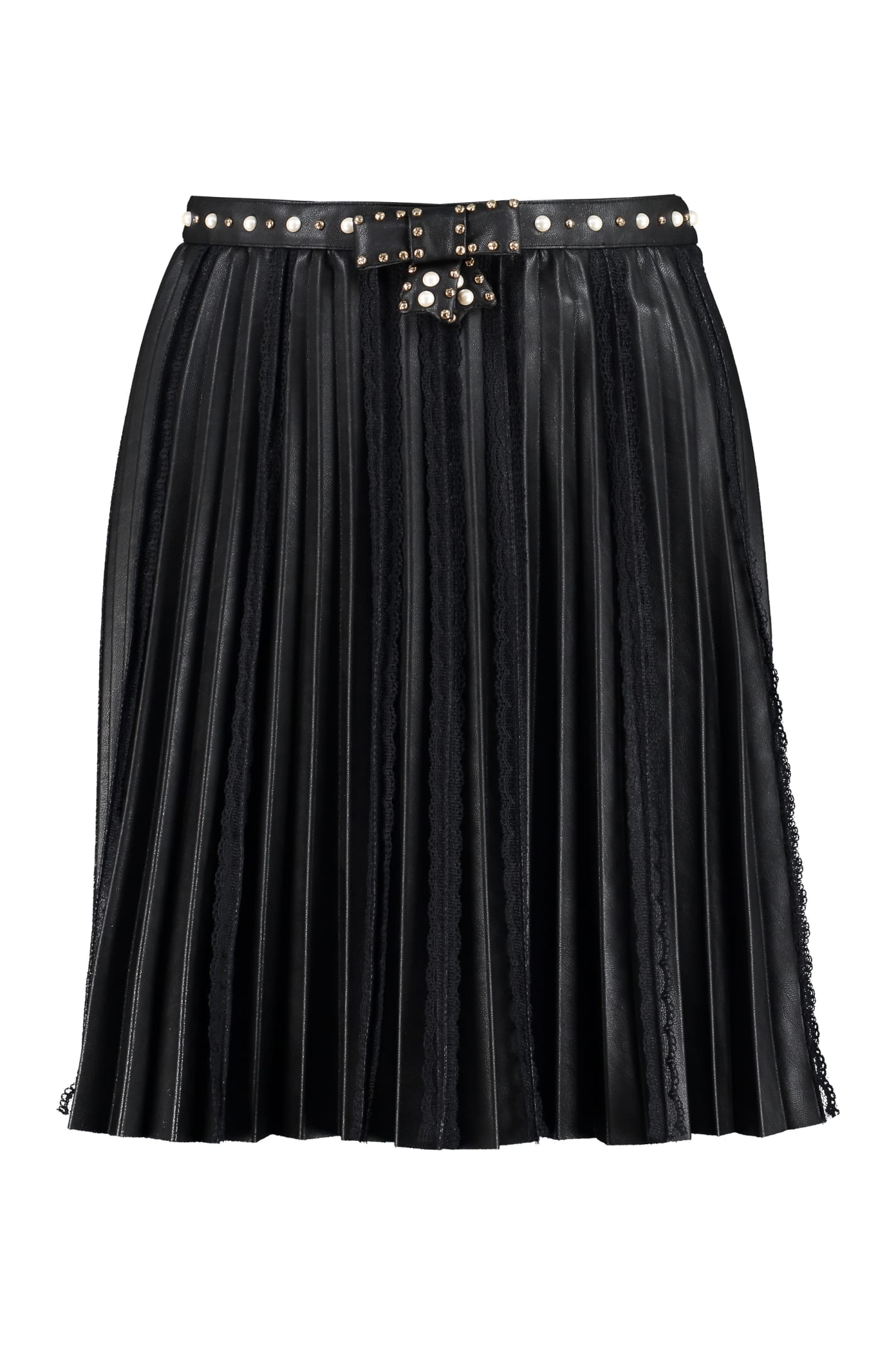 Elisabetta Franchi Faux Leather Pleated Mini Skirt